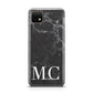 Personalised Monogram Black Marble Huawei Enjoy 20 Phone Case