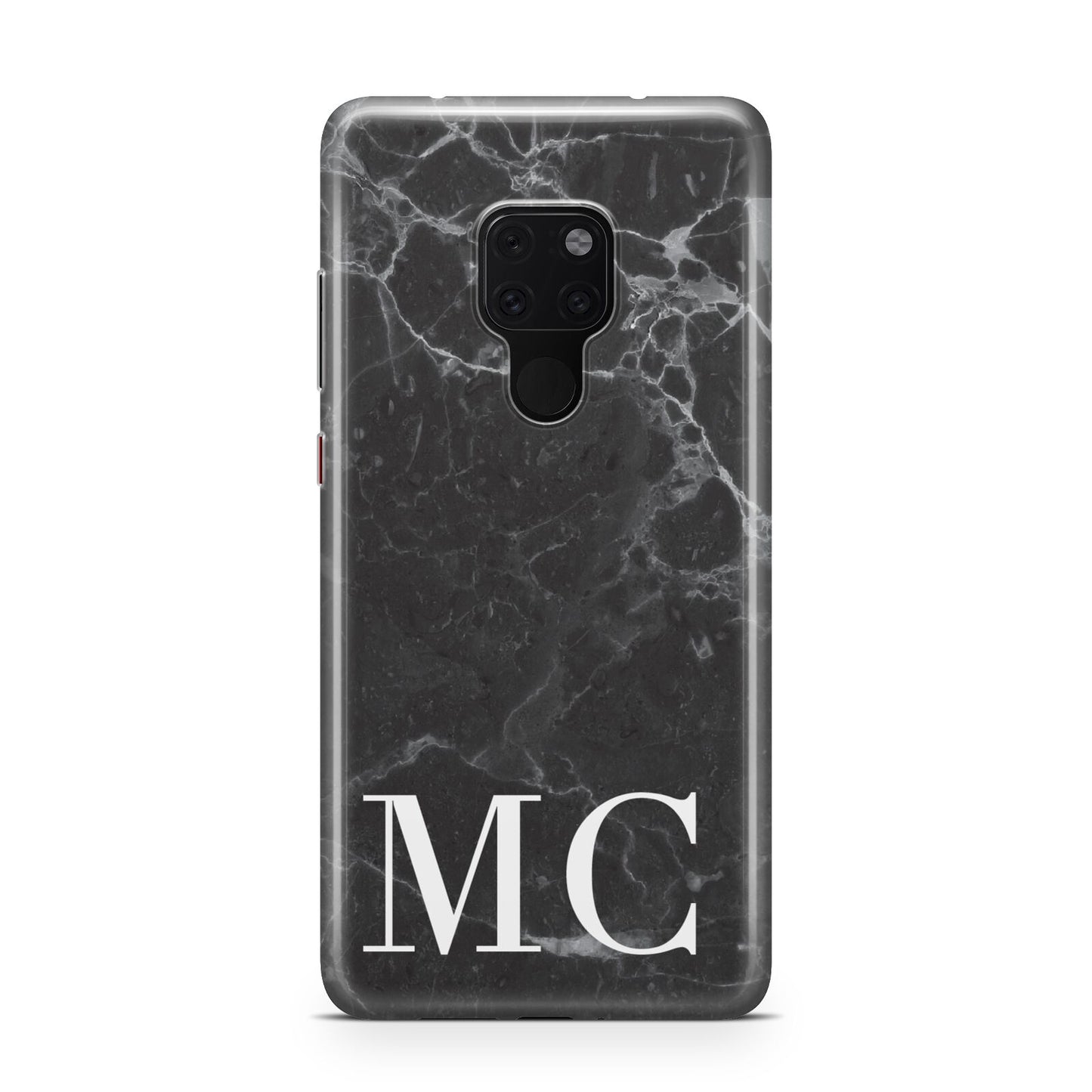 Personalised Monogram Black Marble Huawei Mate 20 Phone Case
