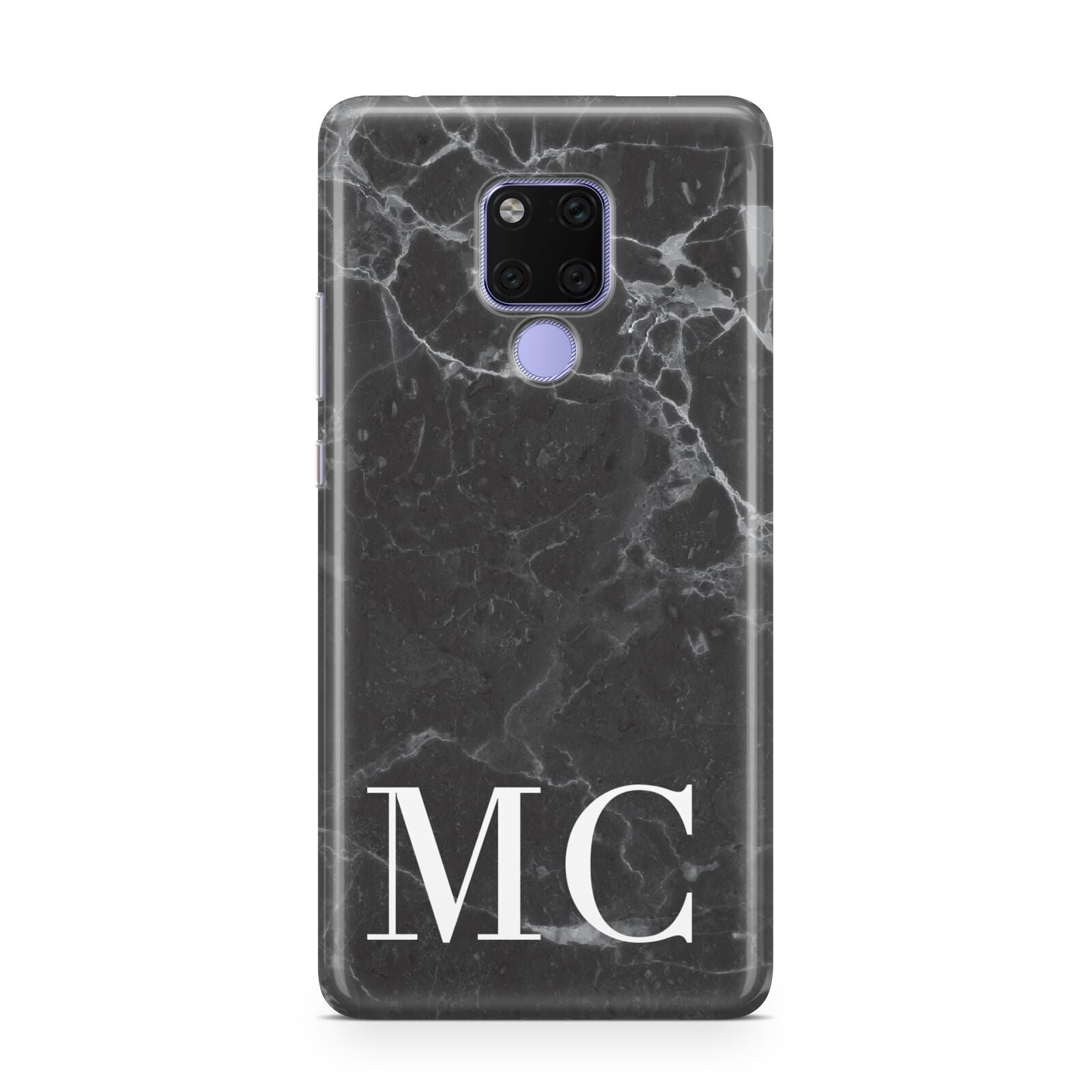 Personalised Monogram Black Marble Huawei Mate 20X Phone Case