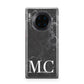 Personalised Monogram Black Marble Huawei Mate 30 Pro Phone Case