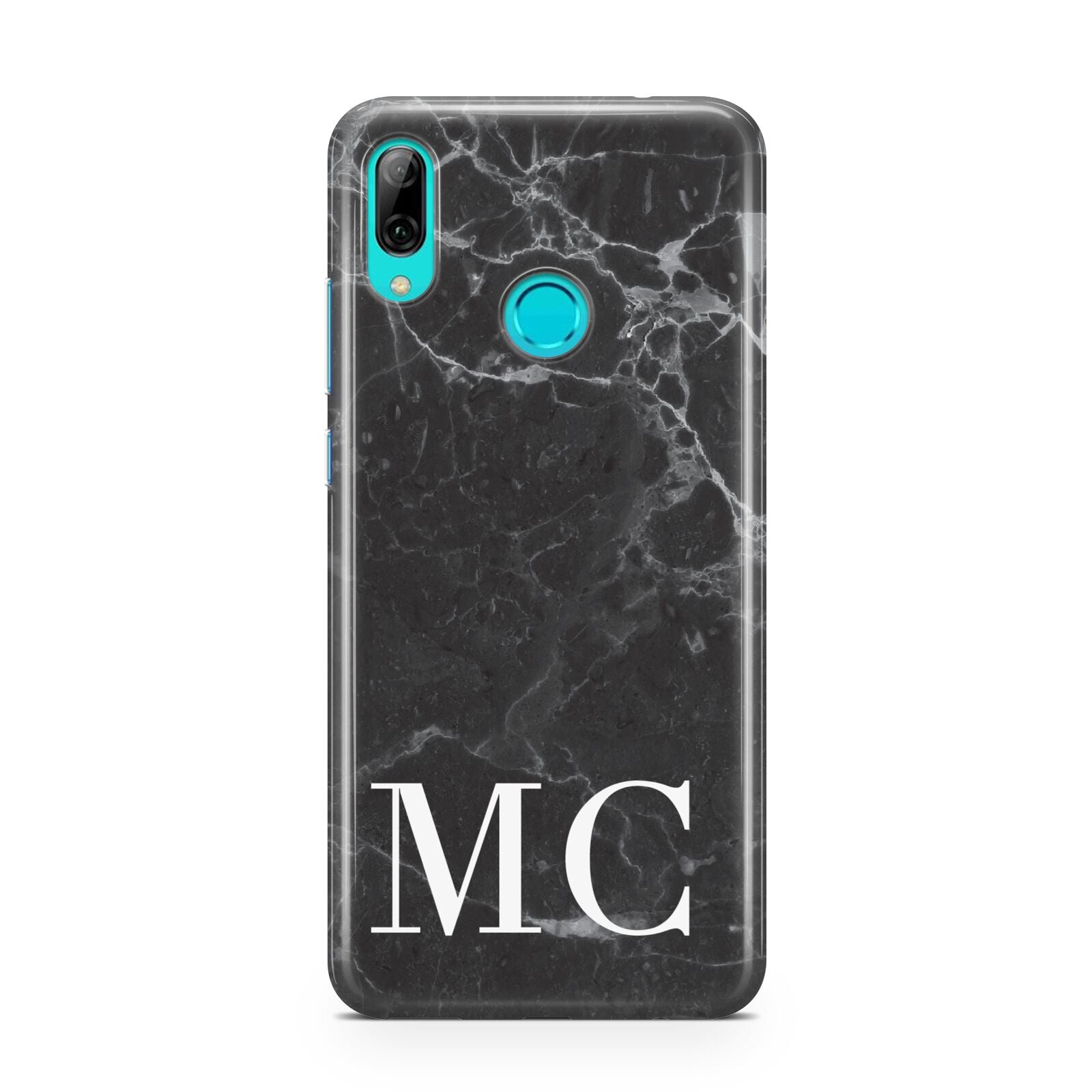 Personalised Monogram Black Marble Huawei P Smart 2019 Case