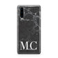 Personalised Monogram Black Marble Huawei P30 Phone Case