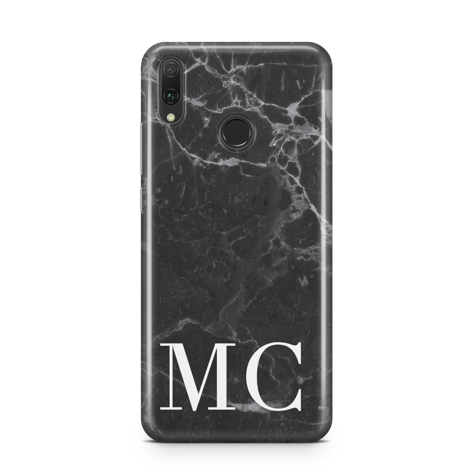 Personalised Monogram Black Marble Huawei Y9 2019