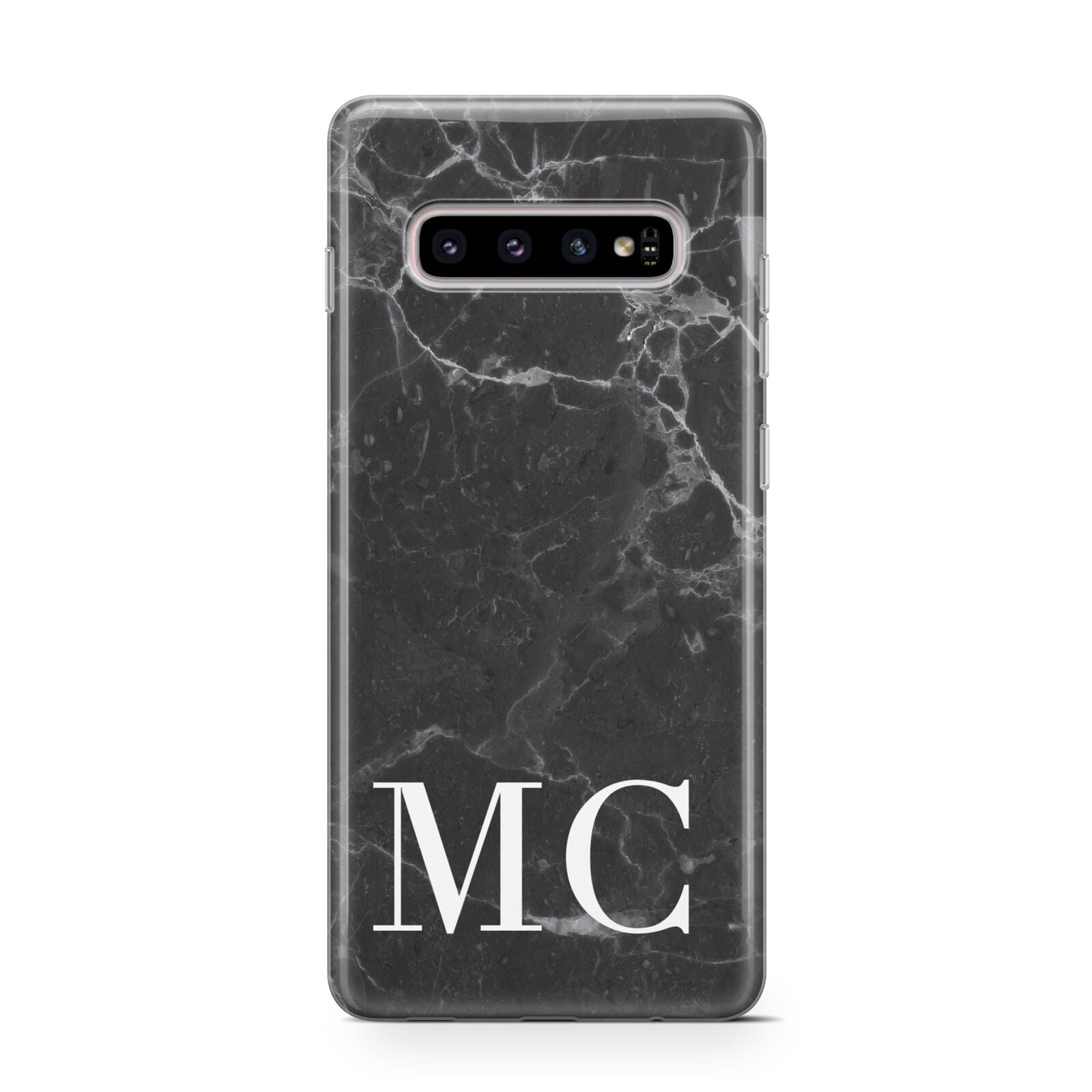 Personalised Monogram Black Marble Protective Samsung Galaxy Case