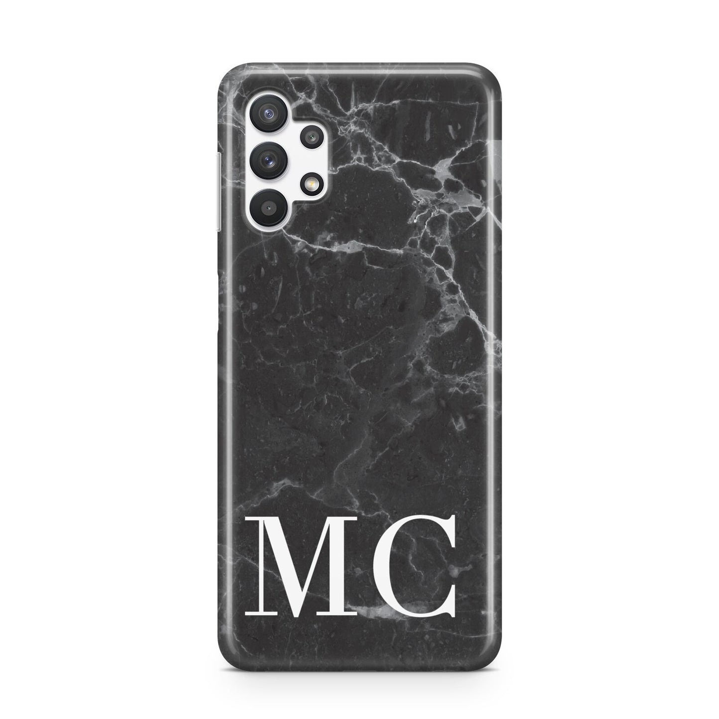 Personalised Monogram Black Marble Samsung A32 5G Case