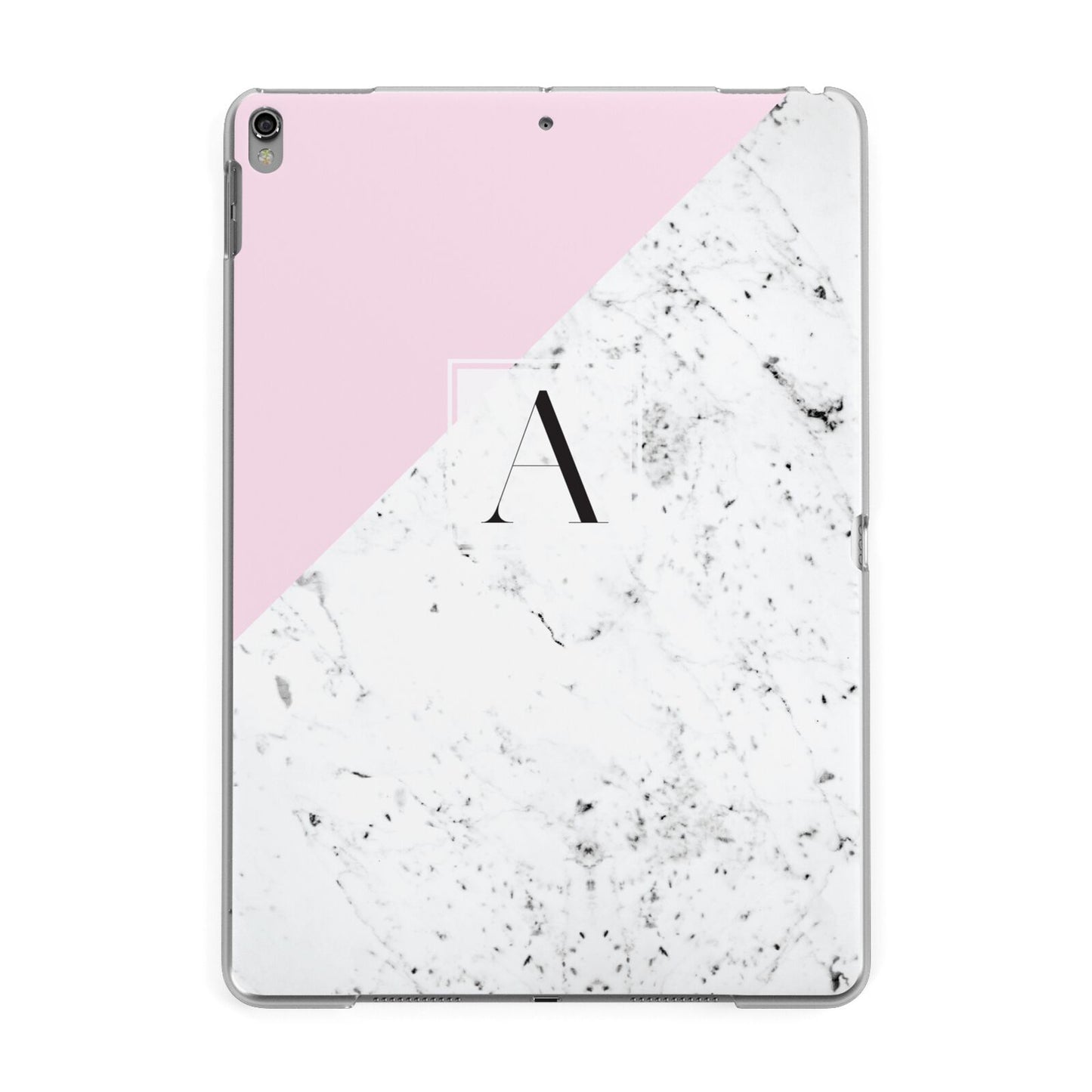 Personalised Monogram Initial Letter Marble Apple iPad Grey Case