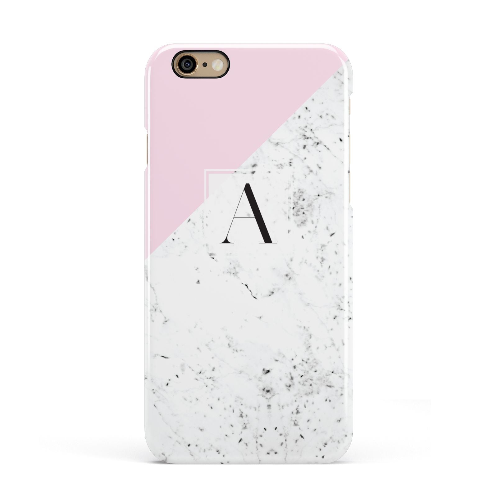 Personalised Monogram Initial Letter Marble Apple iPhone 6 3D Snap Case