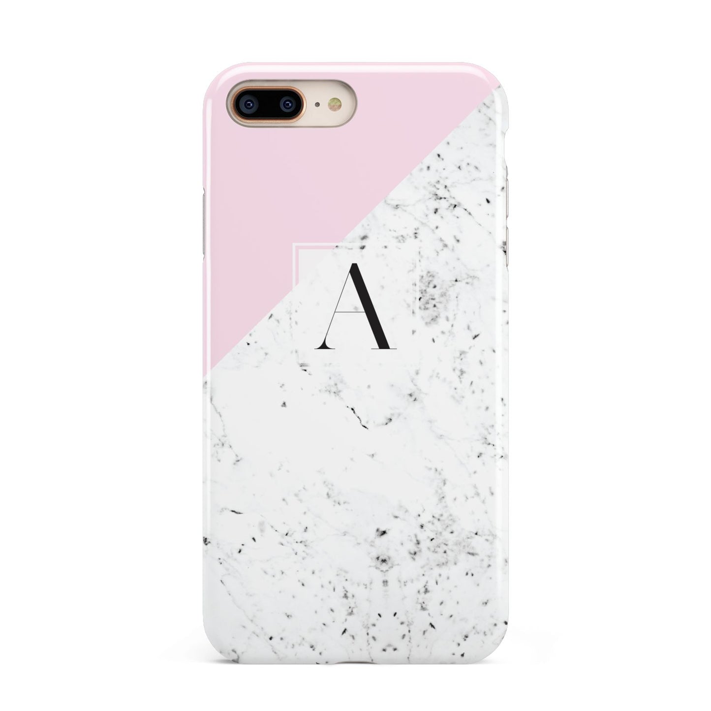 Personalised Monogram Initial Letter Marble Apple iPhone 7 8 Plus 3D Tough Case