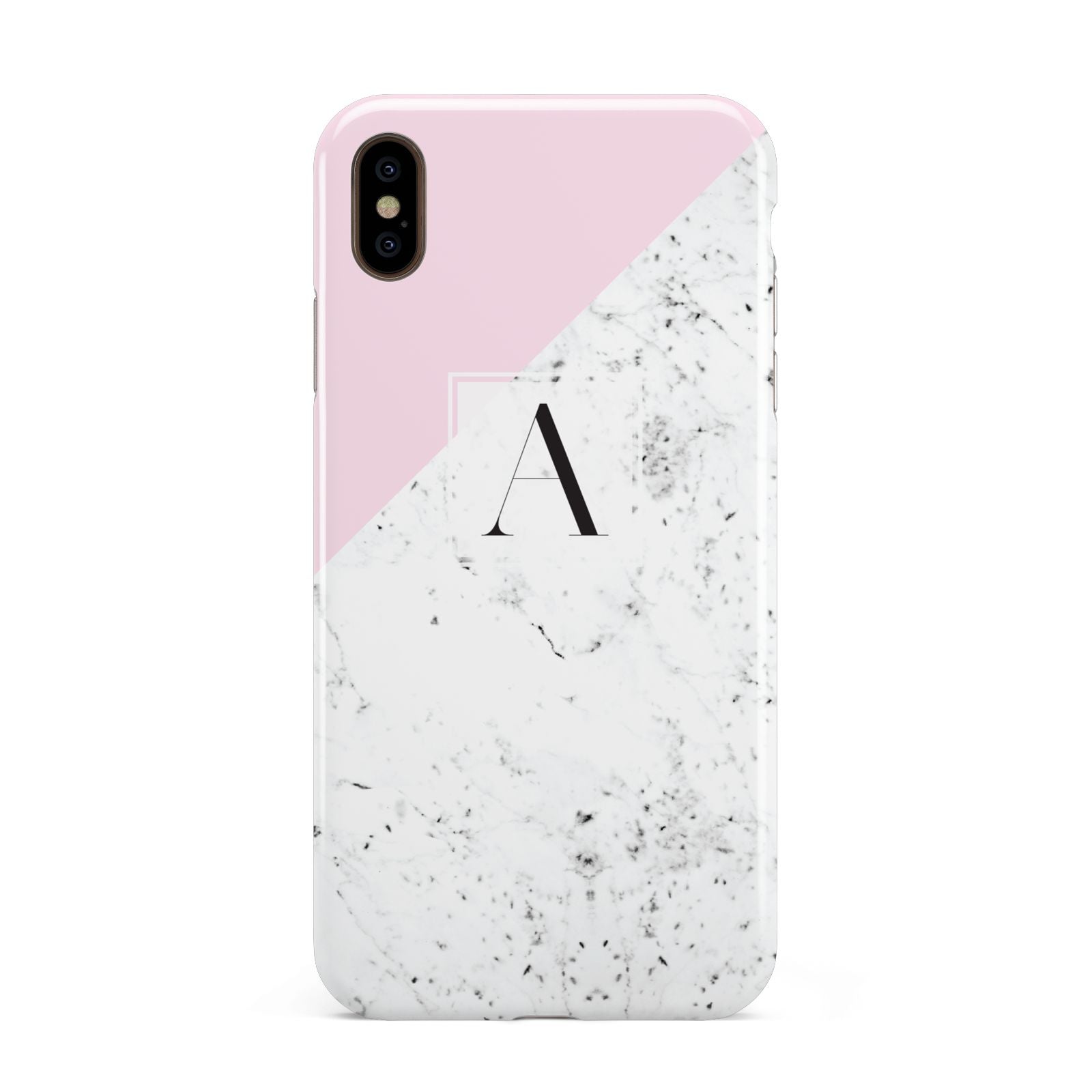 Personalised Monogram Initial Letter Marble Apple iPhone Xs Max 3D Tough Case