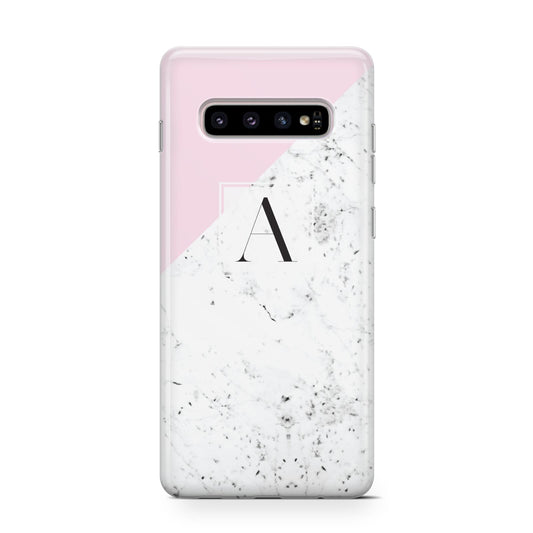 Personalised Monogram Initial Letter Marble Protective Samsung Galaxy Case