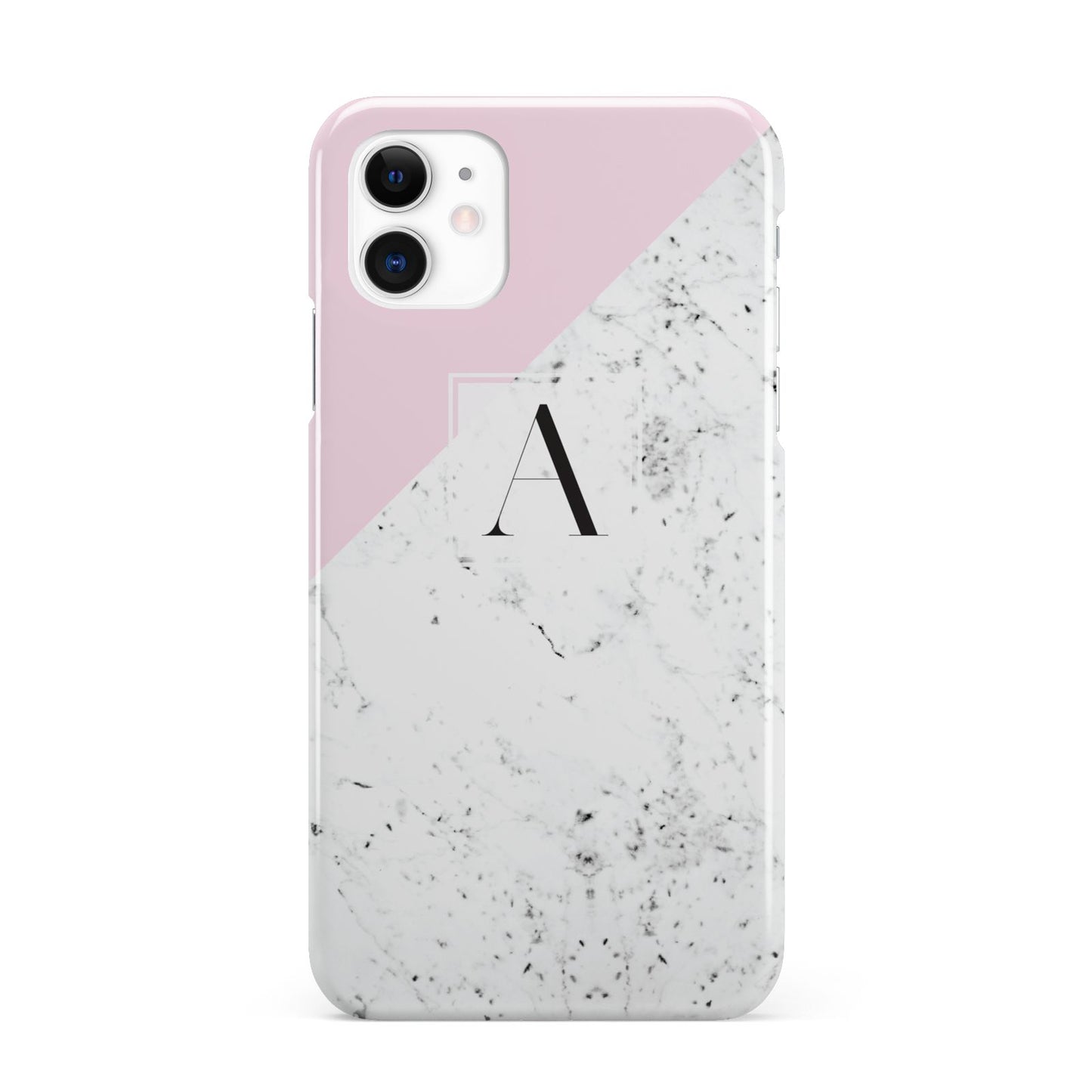 Personalised Monogram Initial Letter Marble iPhone 11 3D Snap Case