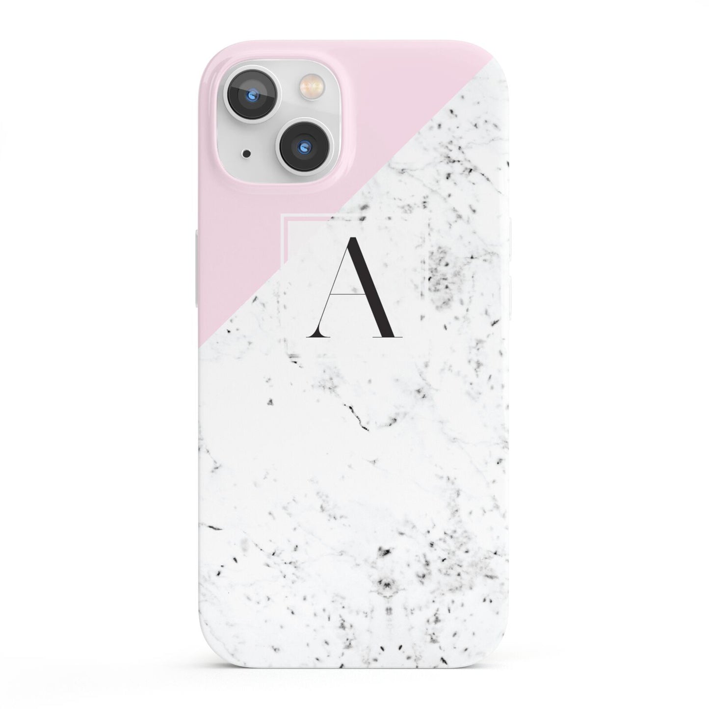 Personalised Monogram Initial Letter Marble iPhone 13 Full Wrap 3D Snap Case