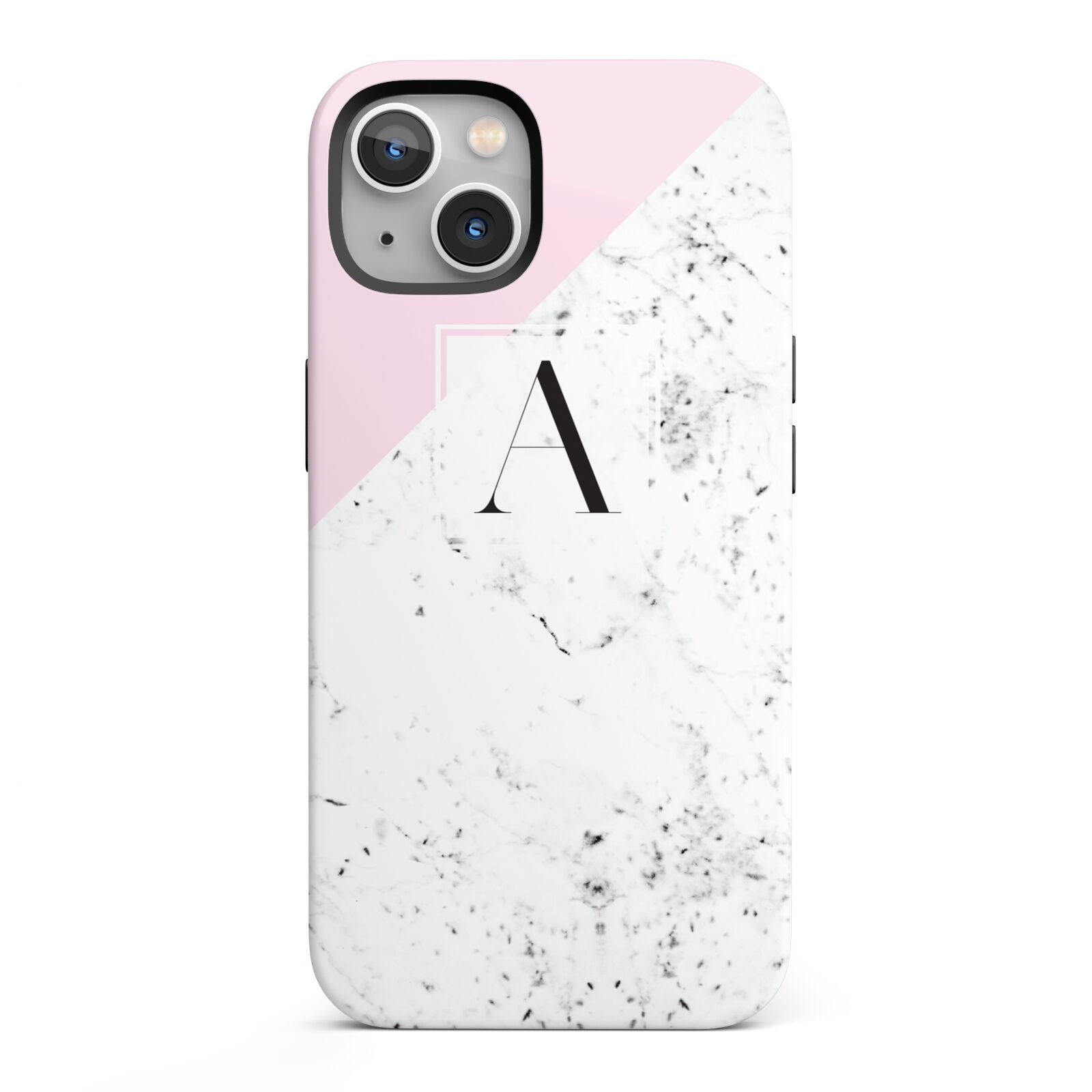 Personalised Monogram Initial Letter Marble iPhone 13 Full Wrap 3D Tough Case