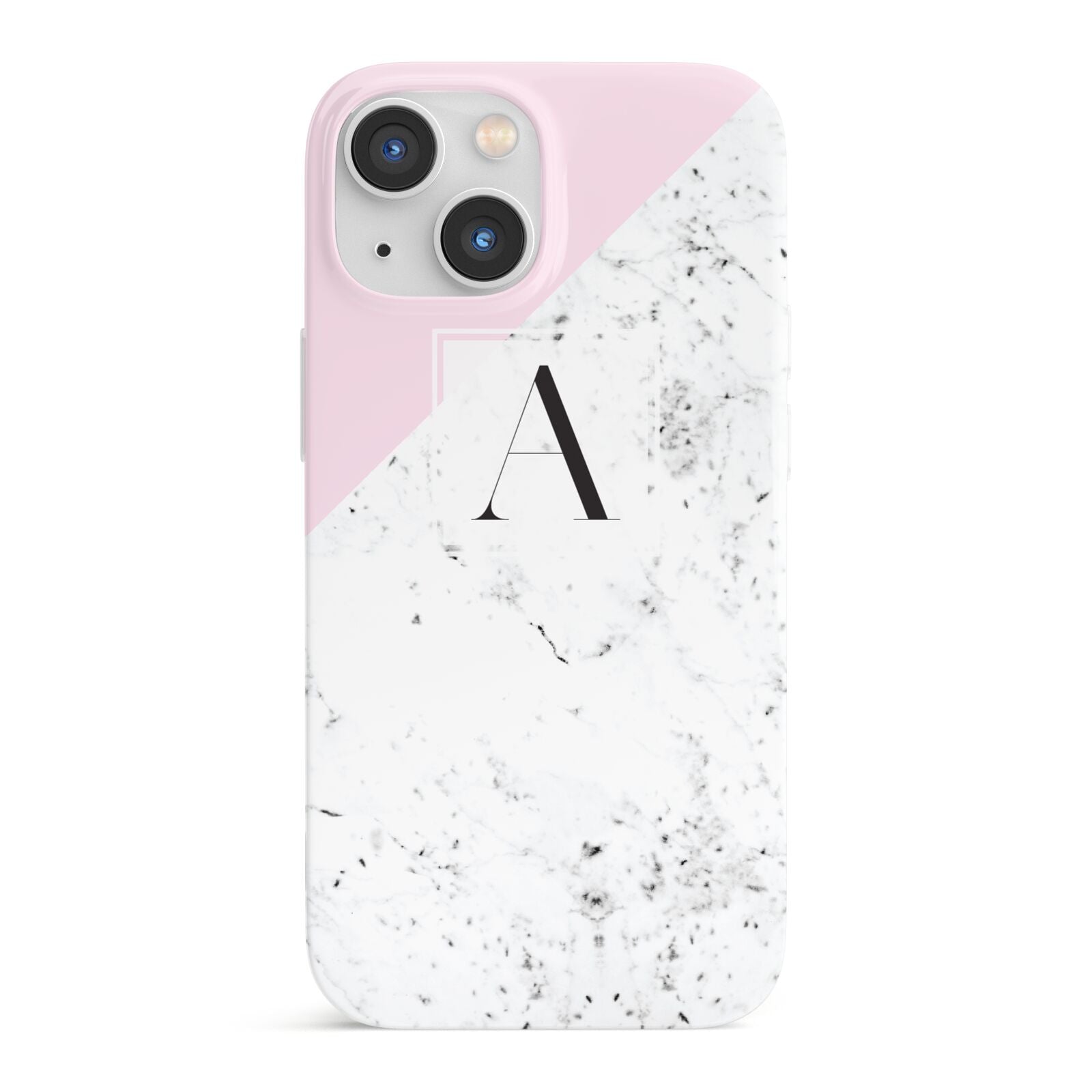 Personalised Monogram Initial Letter Marble iPhone 13 Mini Full Wrap 3D Snap Case