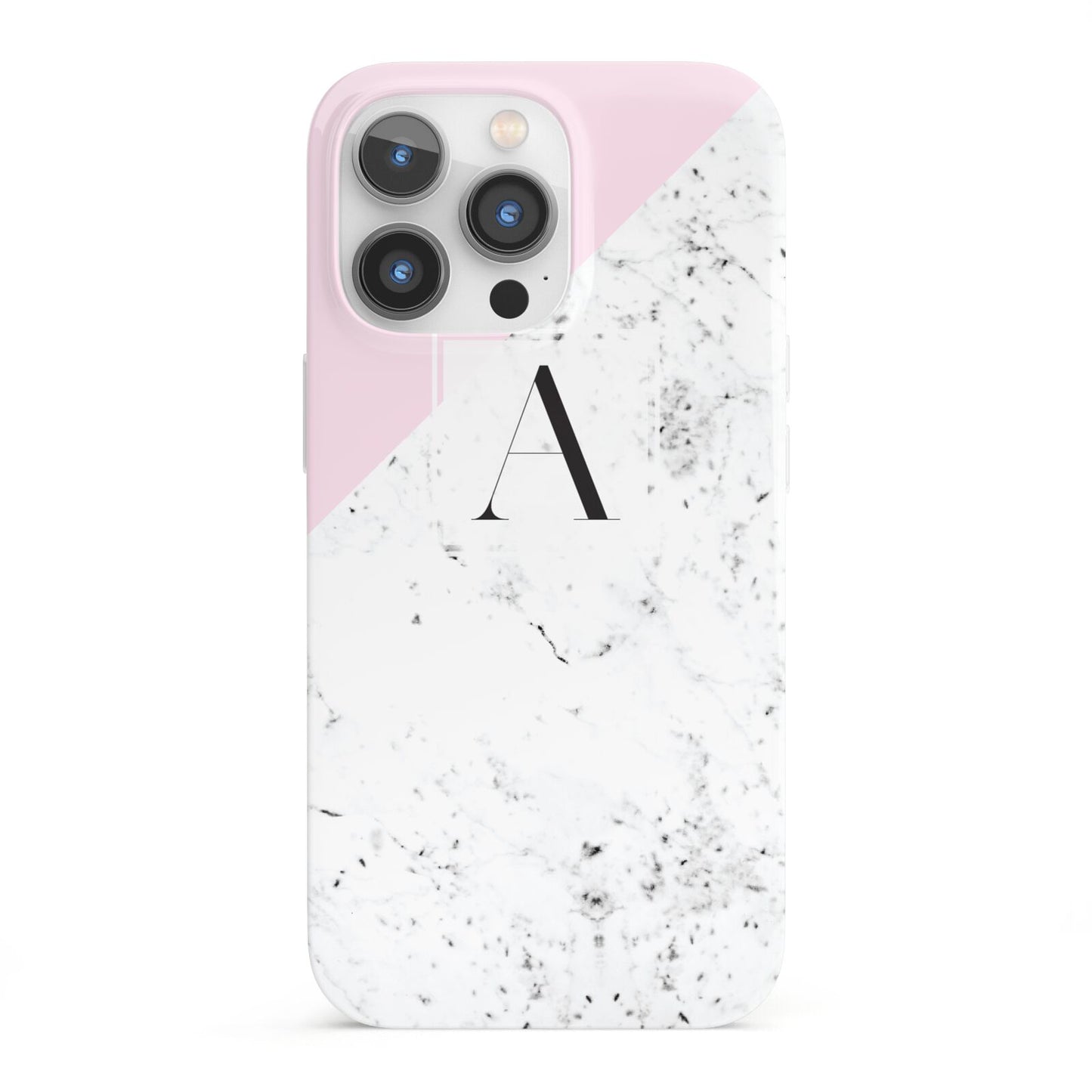 Personalised Monogram Initial Letter Marble iPhone 13 Pro Full Wrap 3D Snap Case