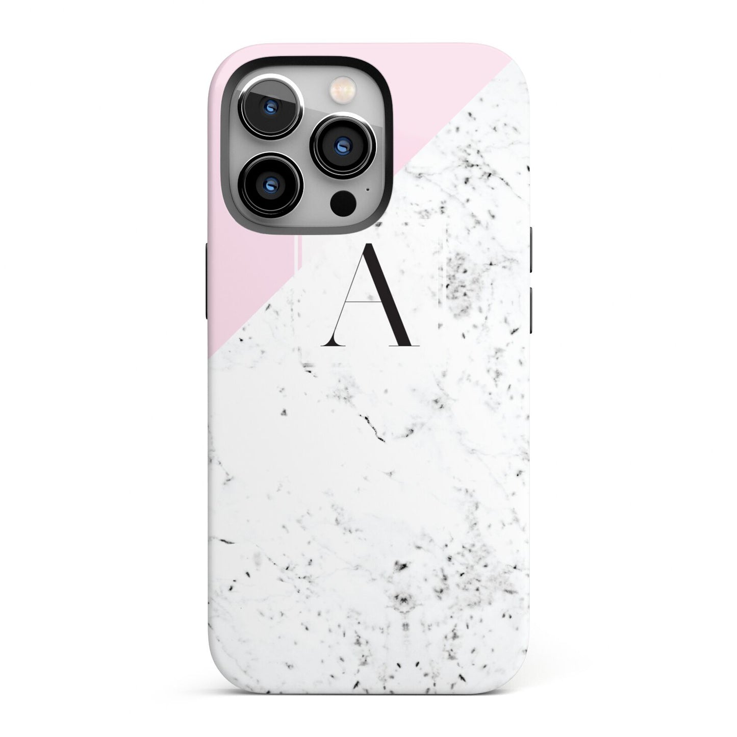 Personalised Monogram Initial Letter Marble iPhone 13 Pro Full Wrap 3D Tough Case