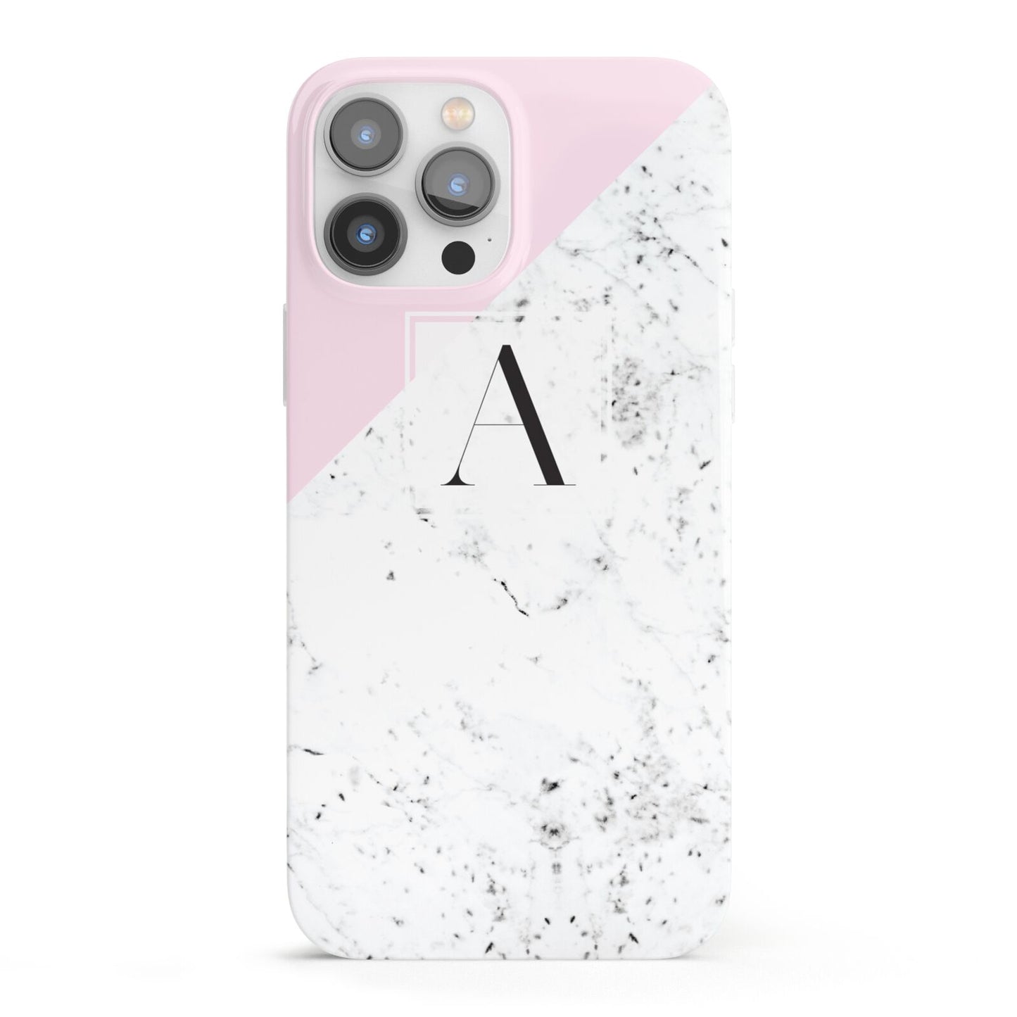 Personalised Monogram Initial Letter Marble iPhone 13 Pro Max Full Wrap 3D Snap Case