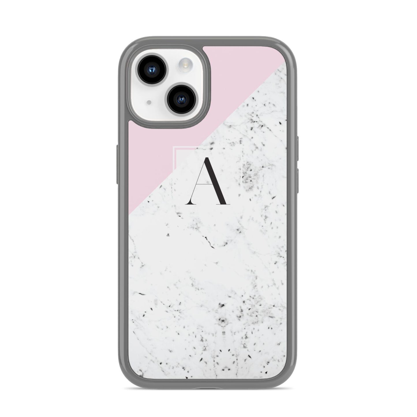 Personalised Monogram Initial Letter Marble iPhone 14 Clear Tough Case Starlight