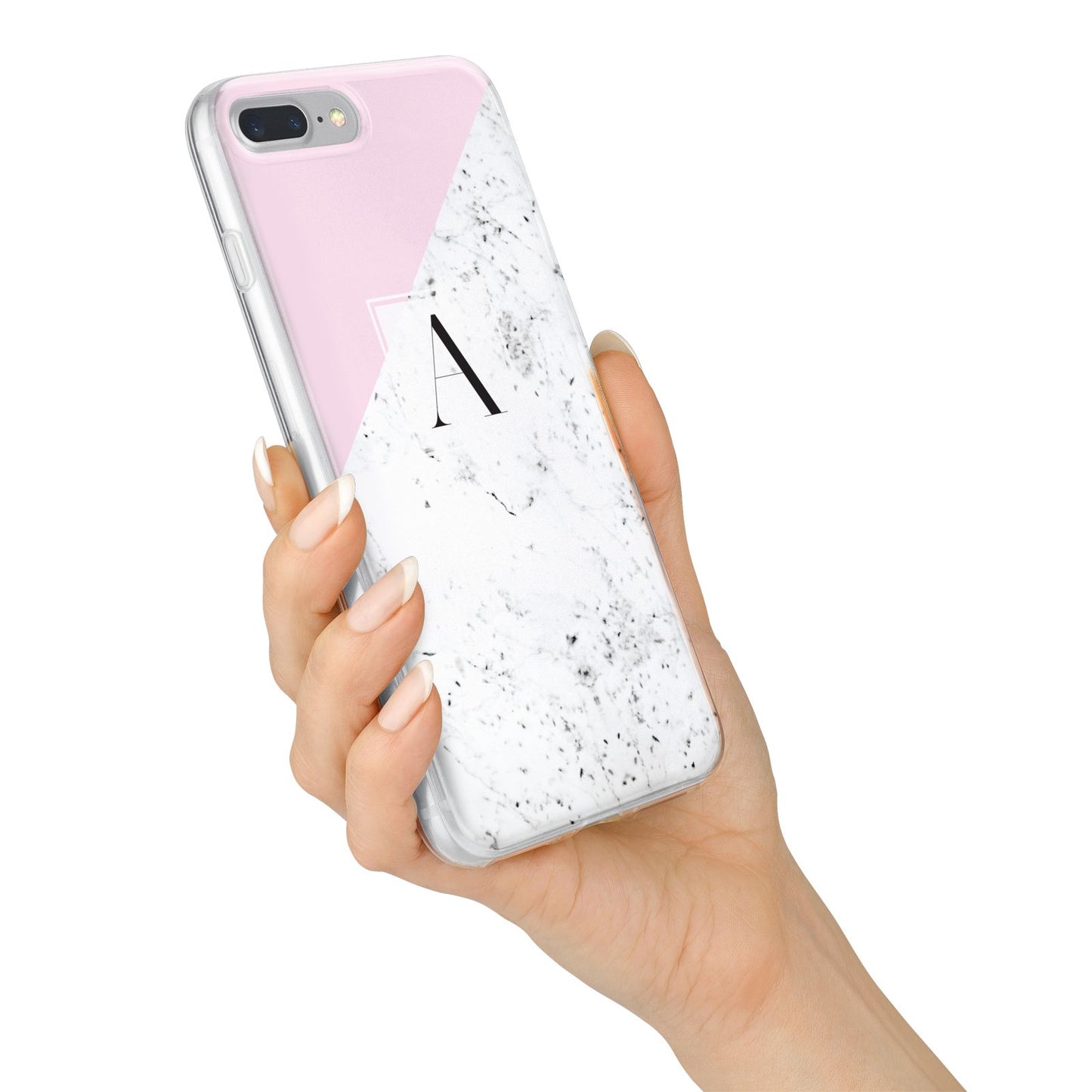 Personalised Monogram Initial Letter Marble iPhone 7 Plus Bumper Case on Silver iPhone Alternative Image