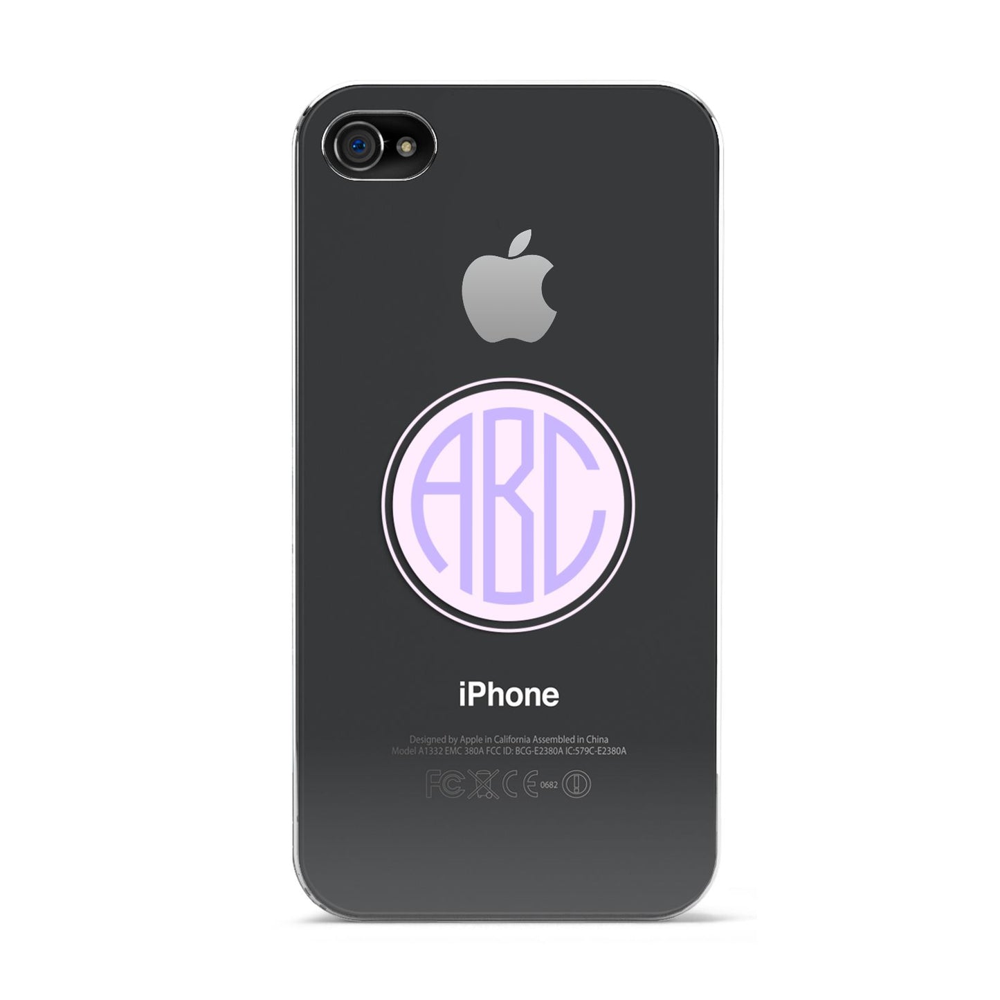 Personalised Monogram Initials Custom Clear Apple iPhone 4s Case