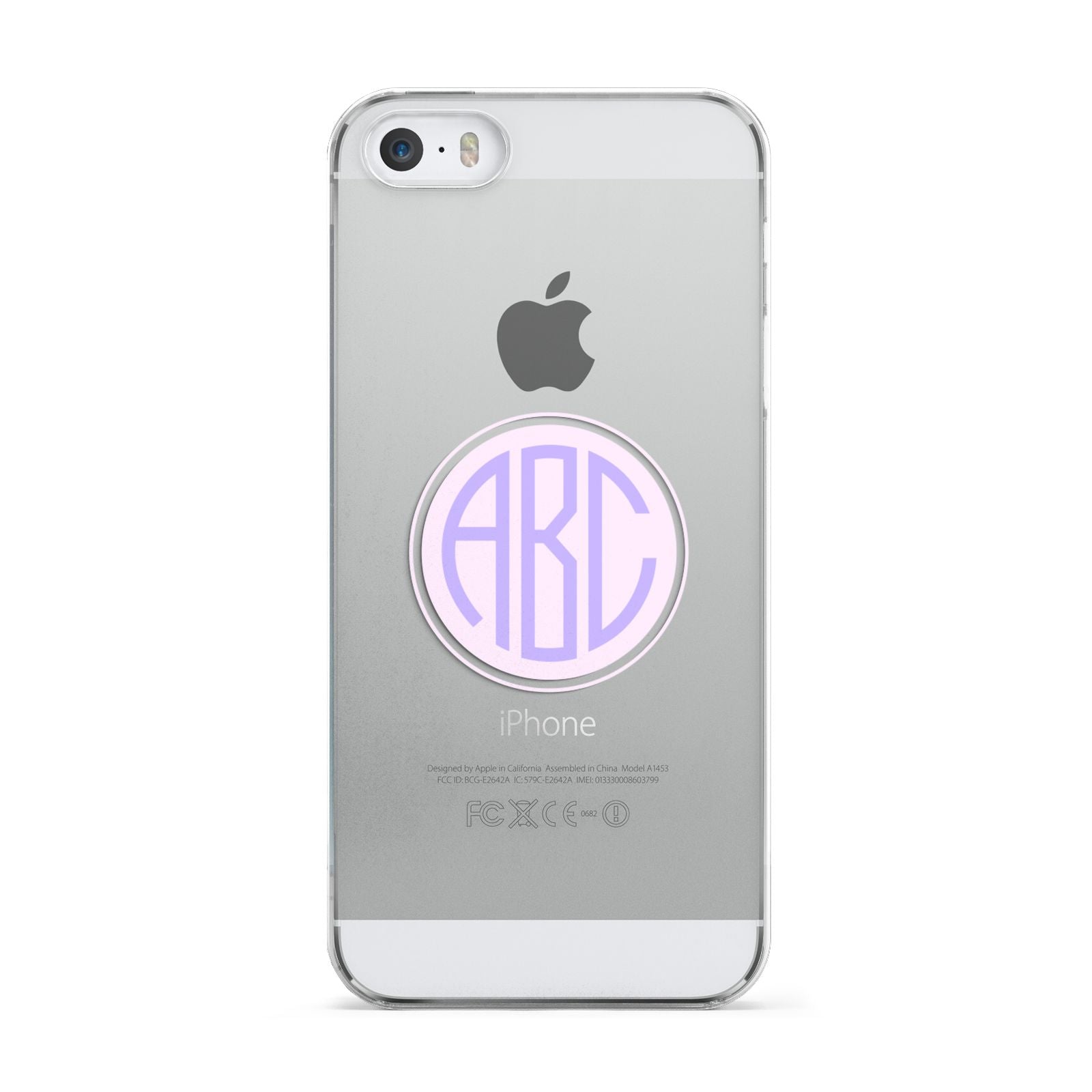 Personalised Monogram Initials Custom Clear Apple iPhone 5 Case