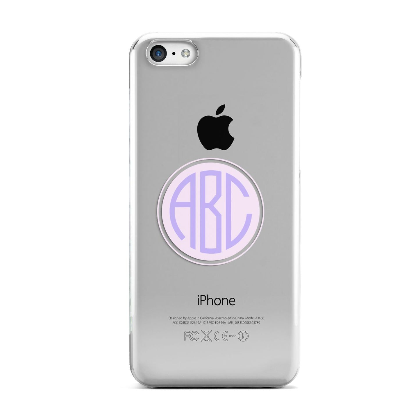 Personalised Monogram Initials Custom Clear Apple iPhone 5c Case