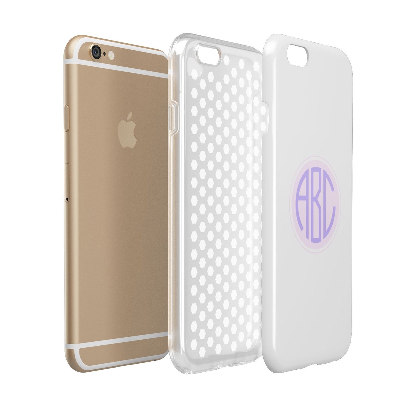 Personalised Monogram Initials Custom Clear Apple iPhone 6 3D Tough Case Expanded view