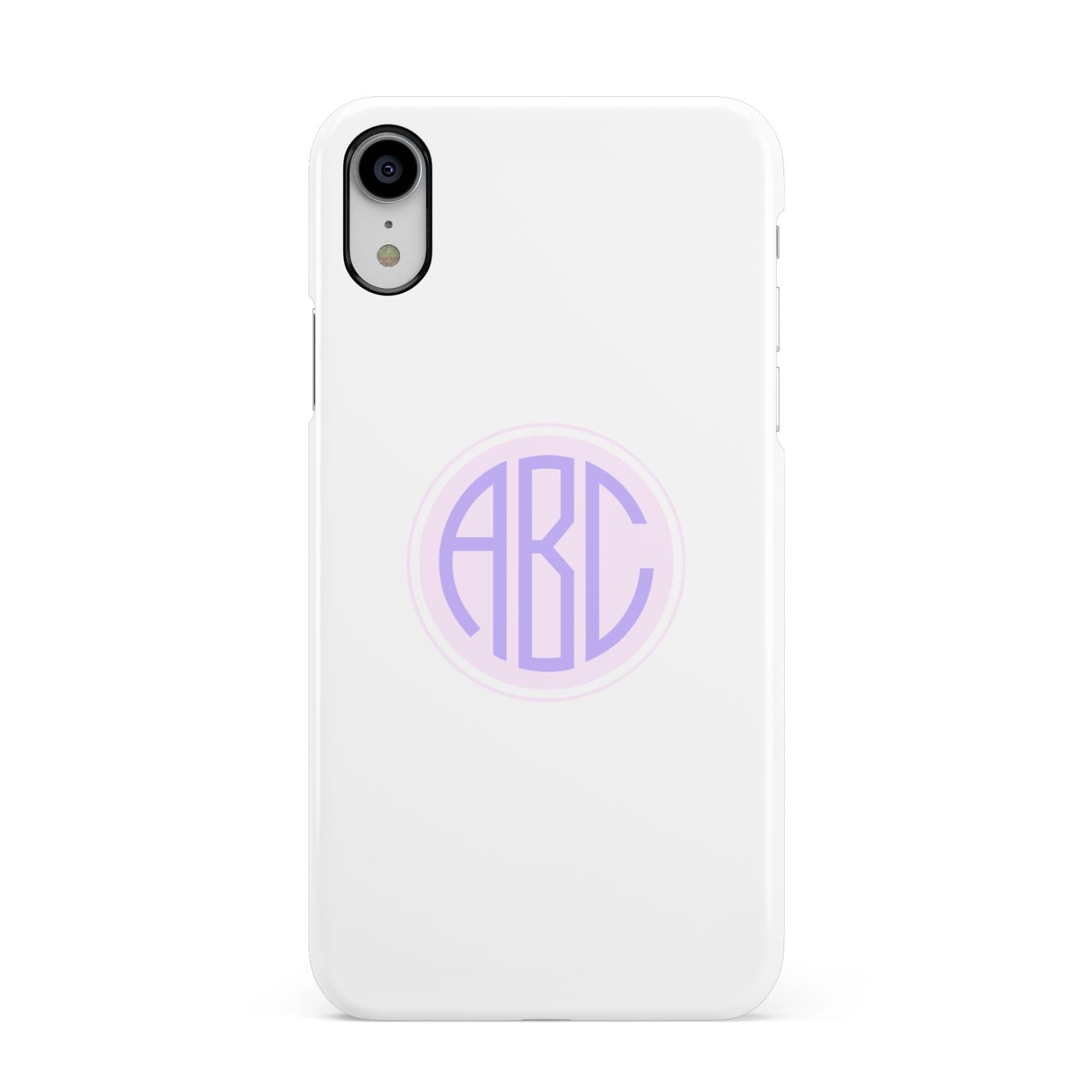 Personalised Monogram Initials Custom Clear Apple iPhone XR White 3D Snap Case