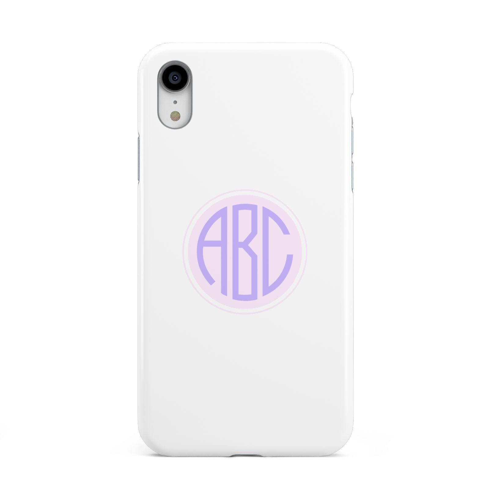 Personalised Monogram Initials Custom Clear Apple iPhone XR White 3D Tough Case