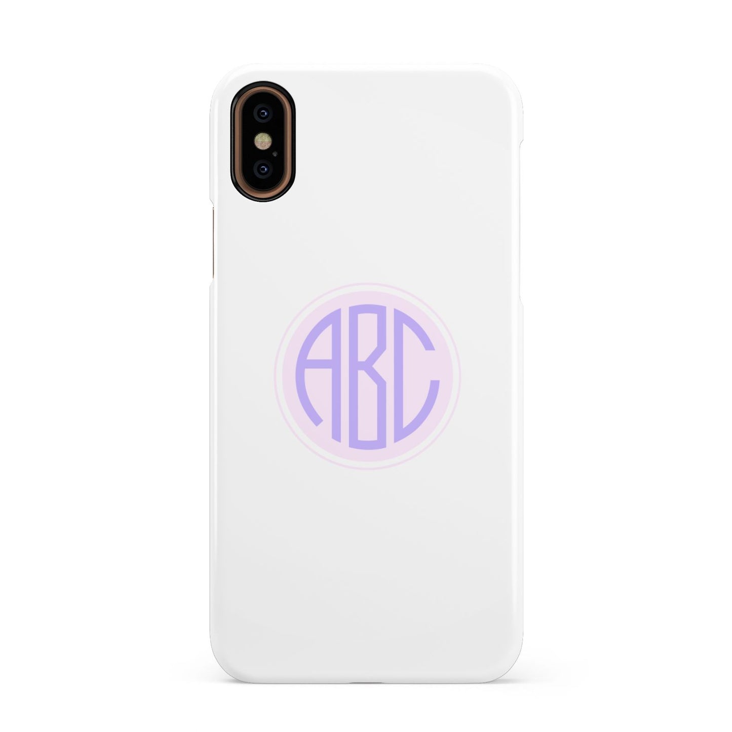 Personalised Monogram Initials Custom Clear Apple iPhone XS 3D Snap Case