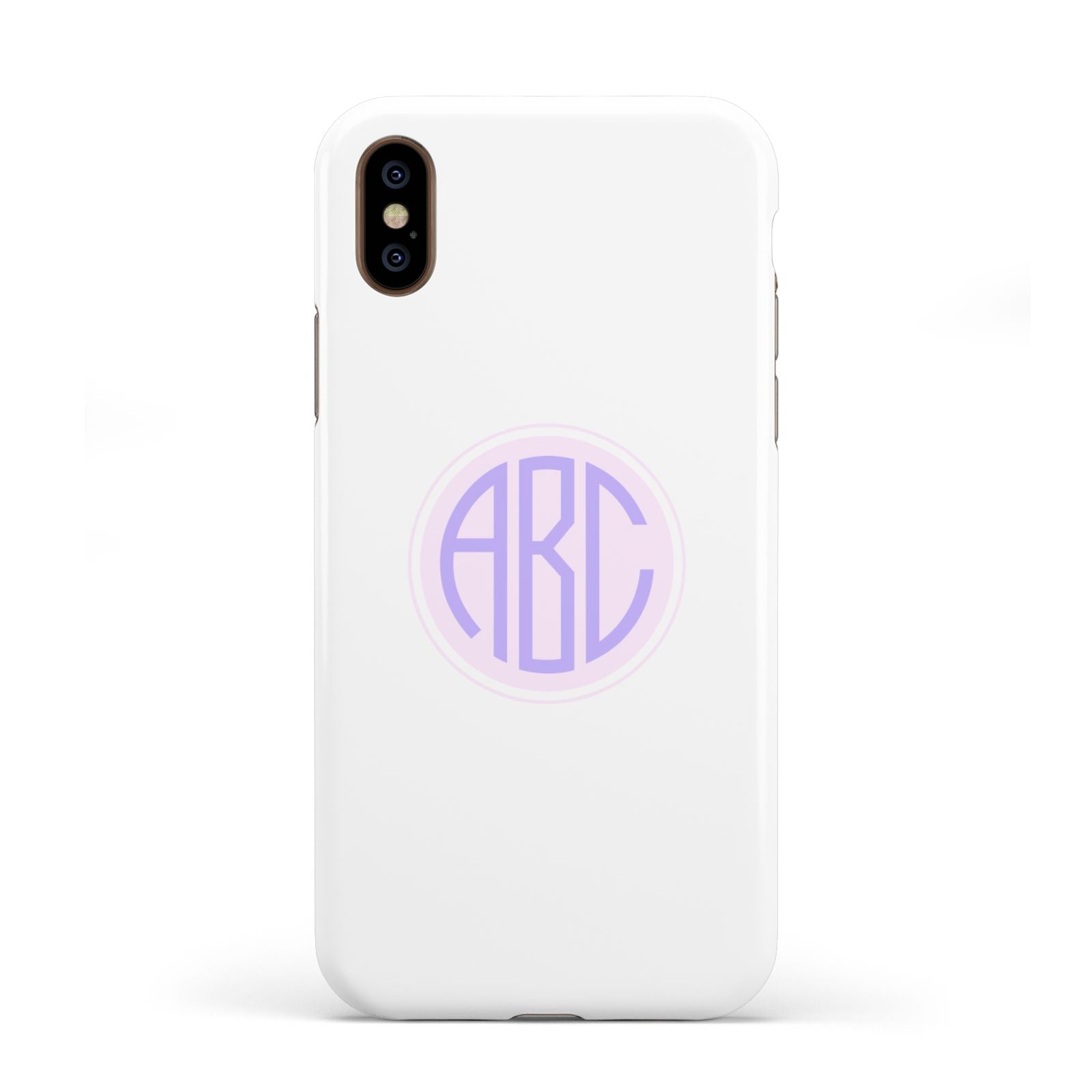 Personalised Monogram Initials Custom Clear Apple iPhone XS 3D Tough