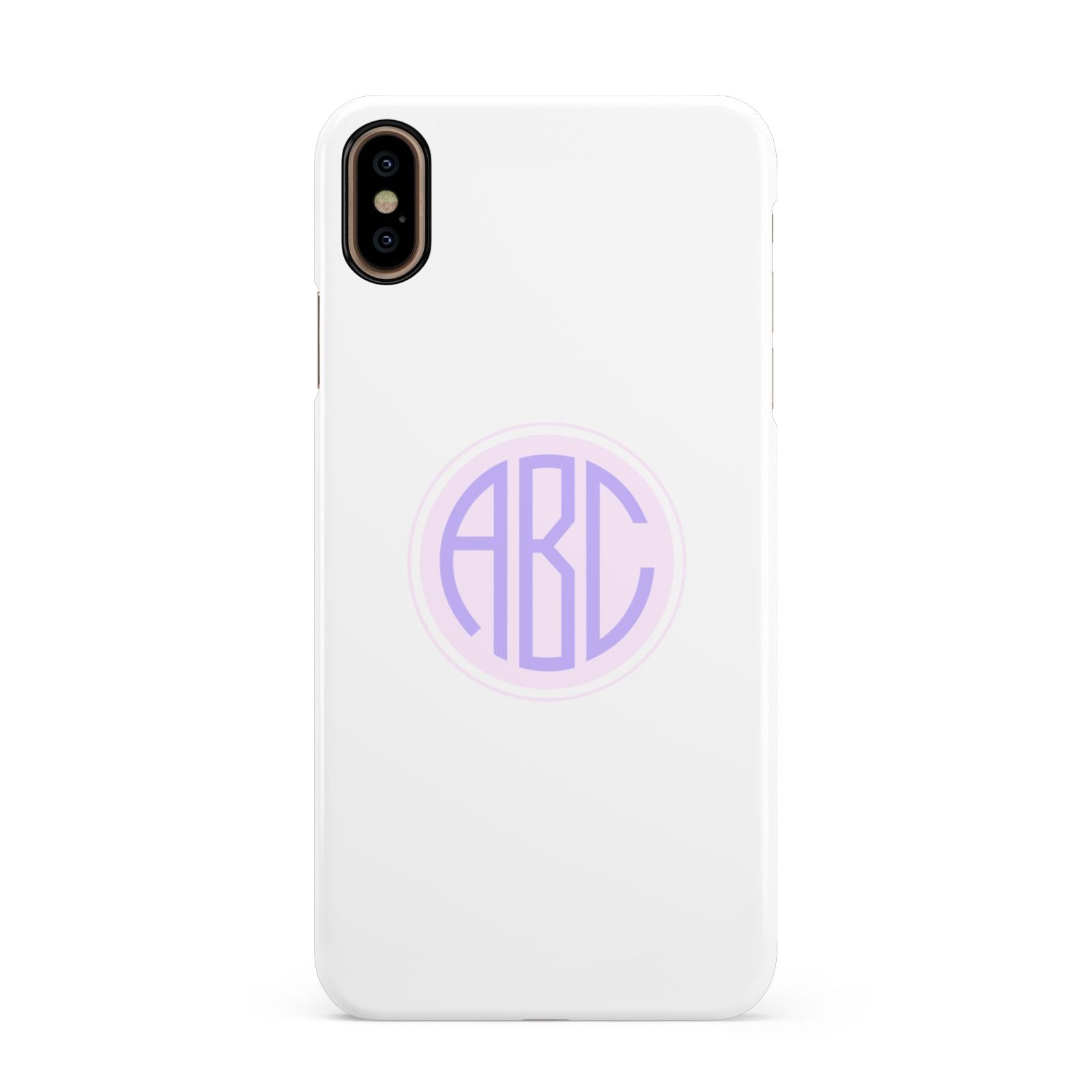 Personalised Monogram Initials Custom Clear Apple iPhone Xs Max 3D Snap Case