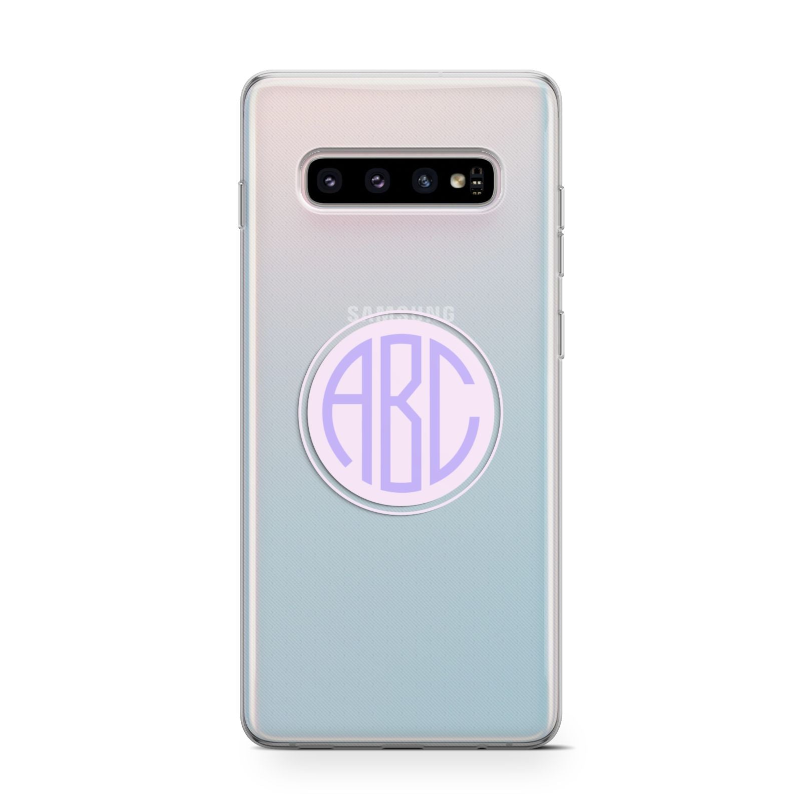 Personalised Monogram Initials Custom Clear Samsung Galaxy S10 Case