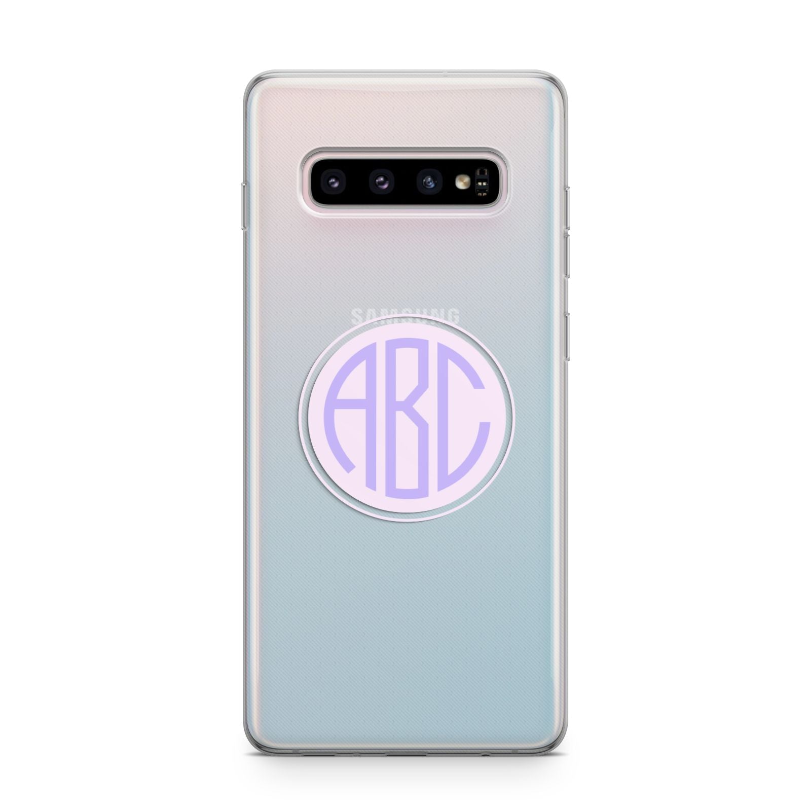 Personalised Monogram Initials Custom Clear Samsung Galaxy S10 Plus Case