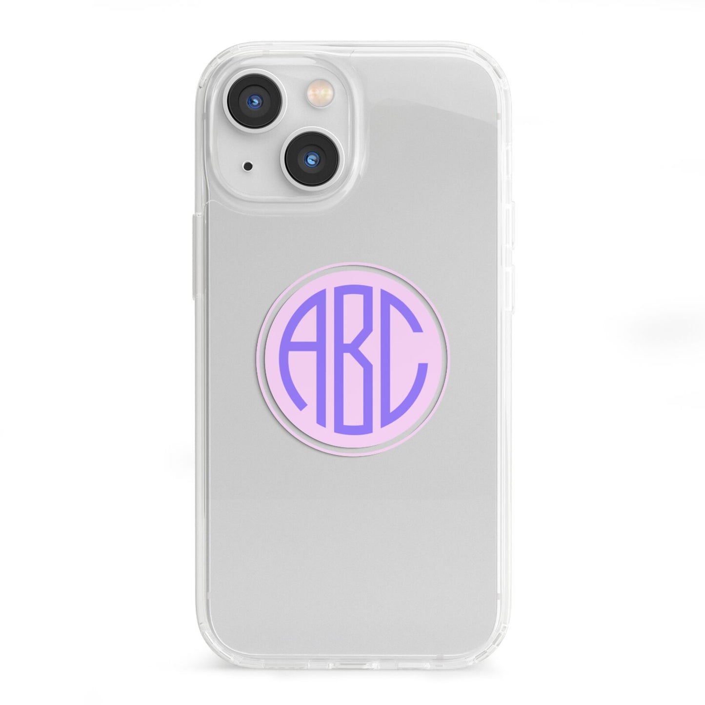 Personalised Monogram Initials Custom Clear iPhone 13 Mini Clear Bumper Case