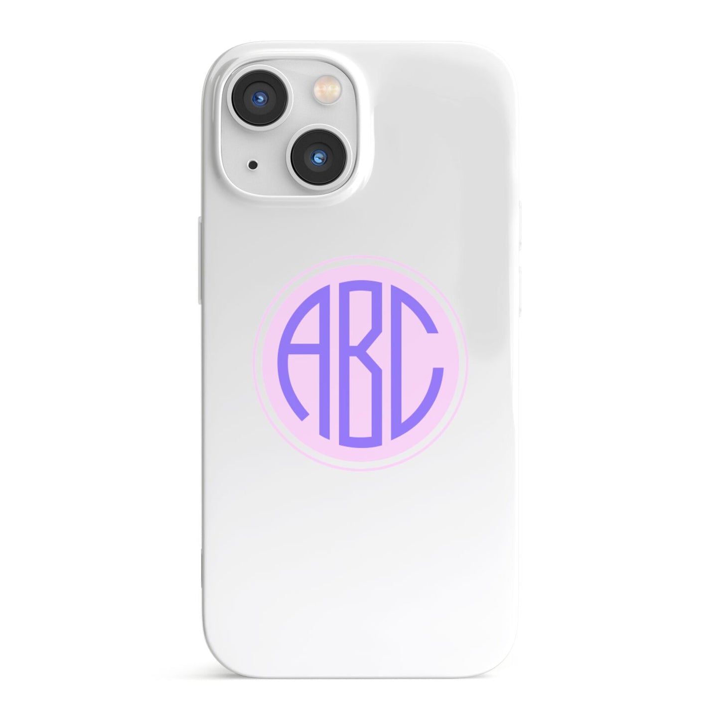 Personalised Monogram Initials Custom Clear iPhone 13 Mini Full Wrap 3D Snap Case