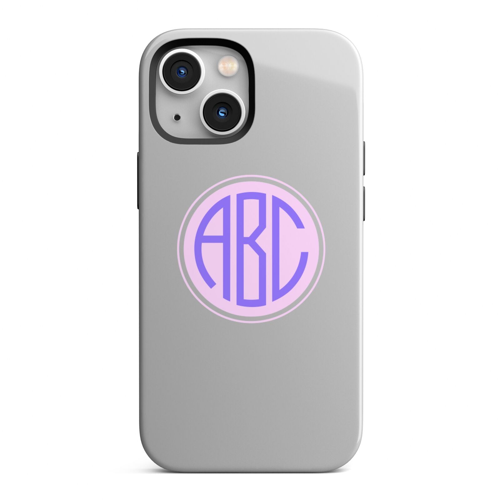 Personalised Monogram Initials Custom Clear iPhone 13 Mini Full Wrap 3D Tough Case