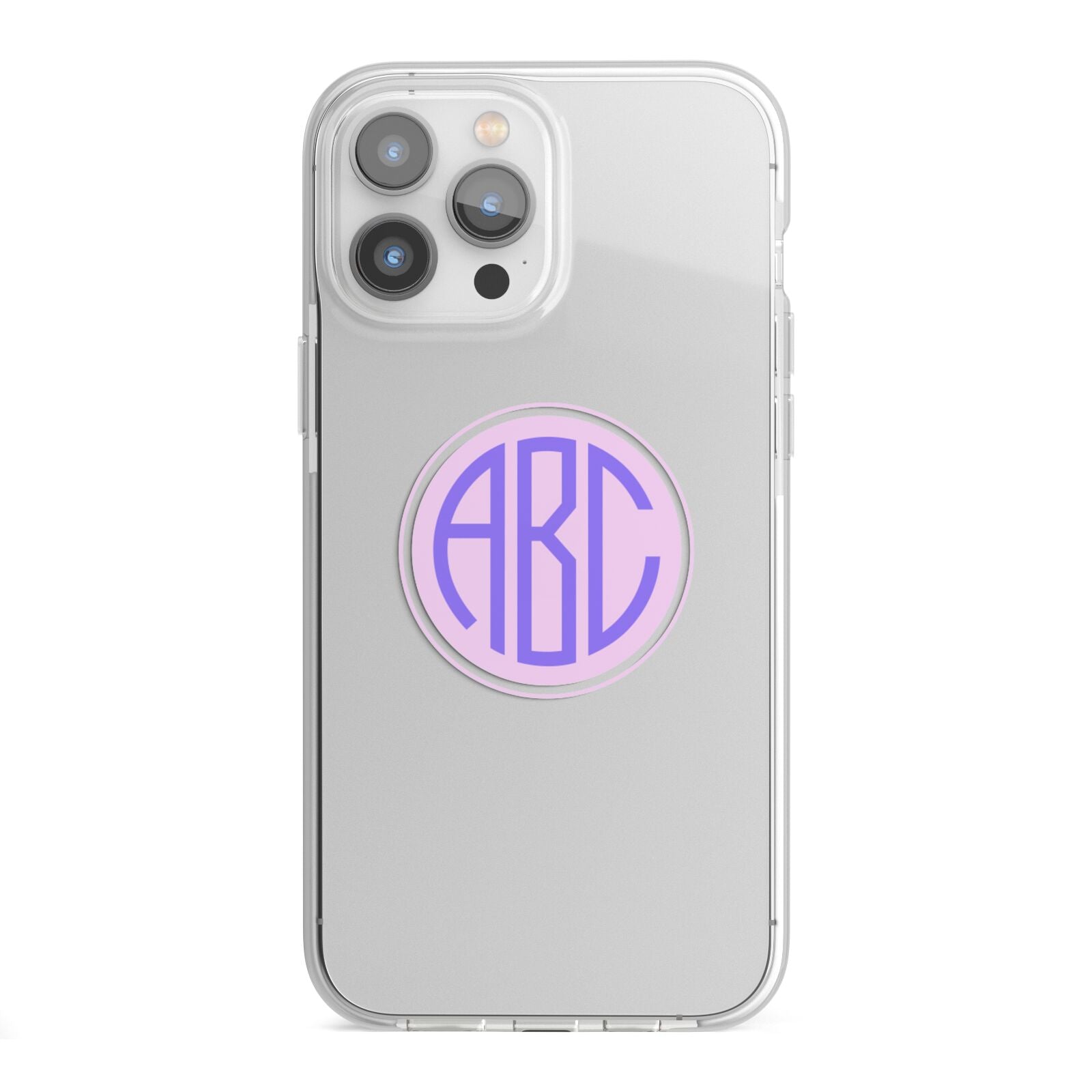 Personalised Monogram Initials Custom Clear iPhone 13 Pro Max TPU Impact Case with White Edges