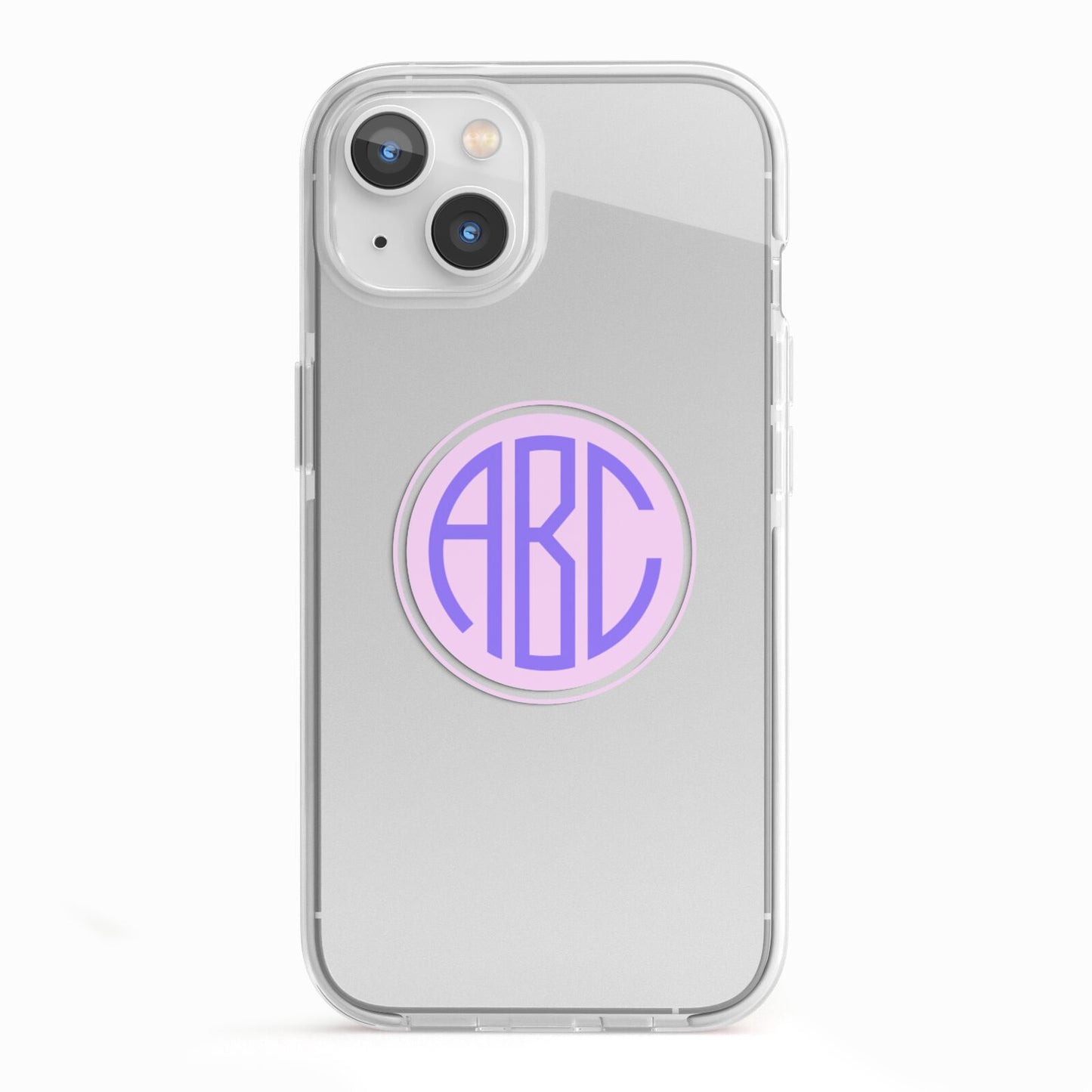 Personalised Monogram Initials Custom Clear iPhone 13 TPU Impact Case with White Edges