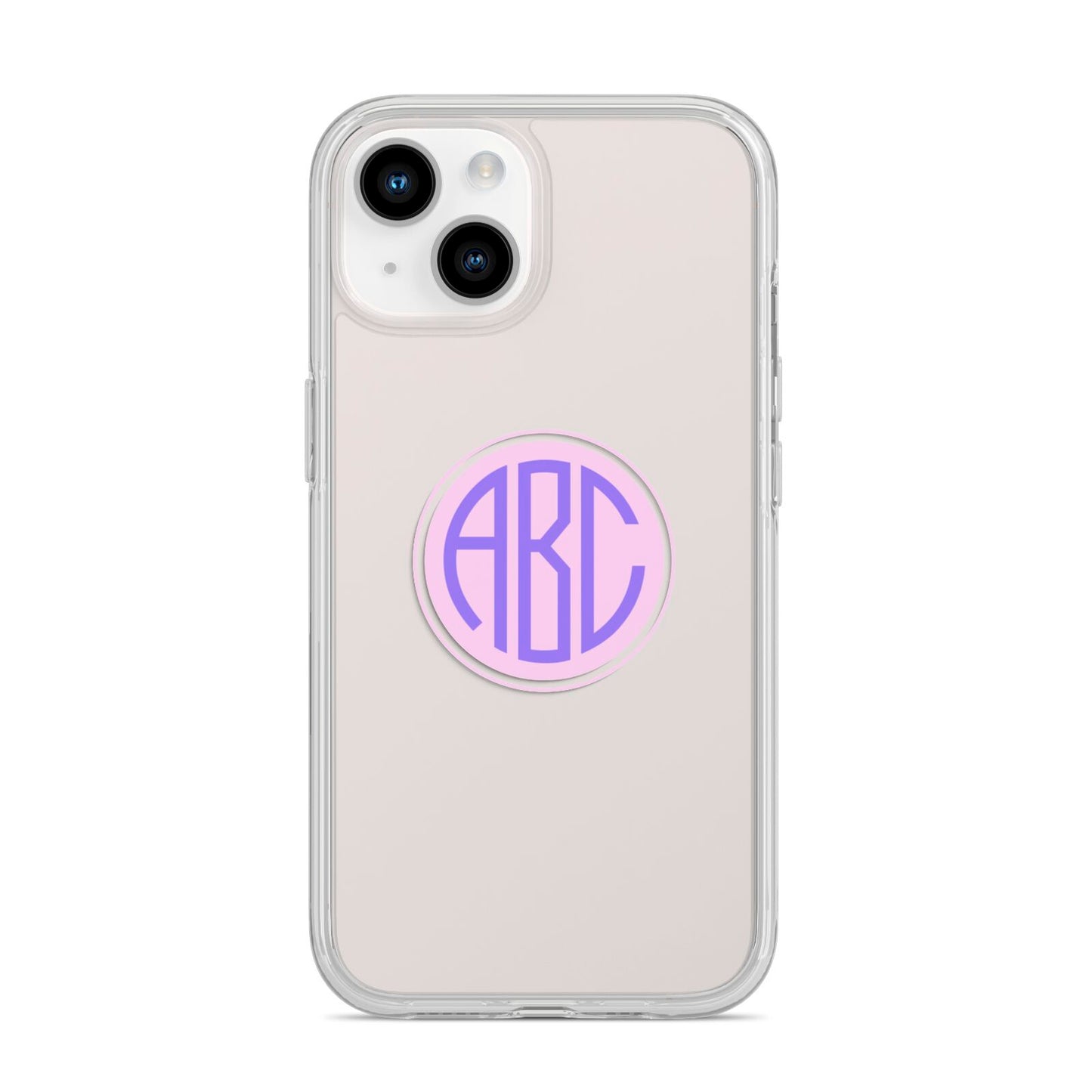 Personalised Monogram Initials Custom Clear iPhone 14 Clear Tough Case Starlight