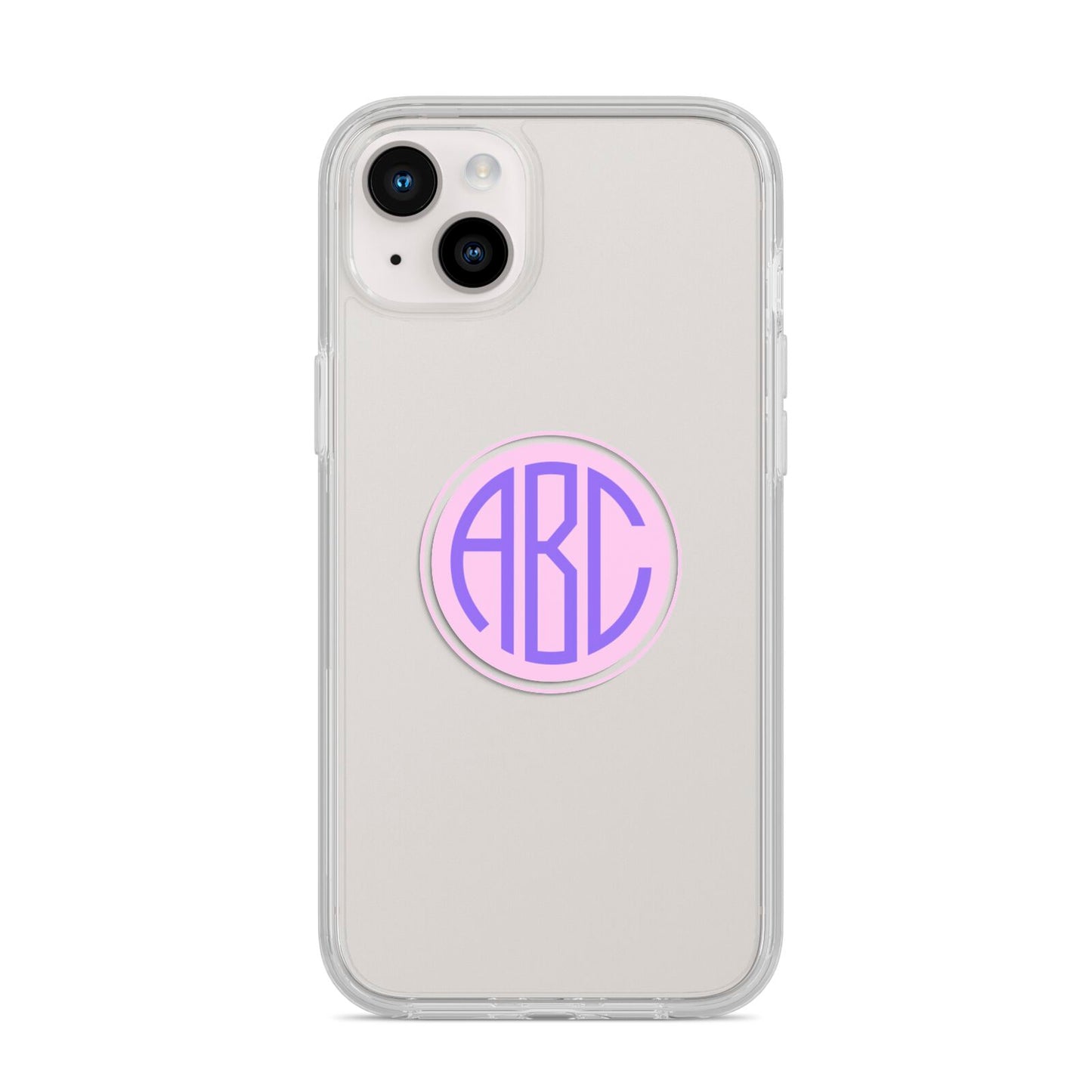 Personalised Monogram Initials Custom Clear iPhone 14 Plus Clear Tough Case Starlight