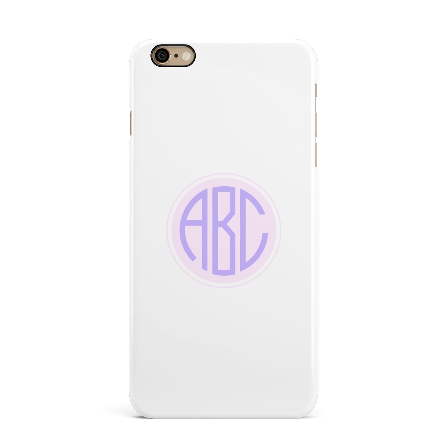 Personalised Monogram Initials Custom Clear iPhone 6 Plus 3D Snap Case on Gold Phone