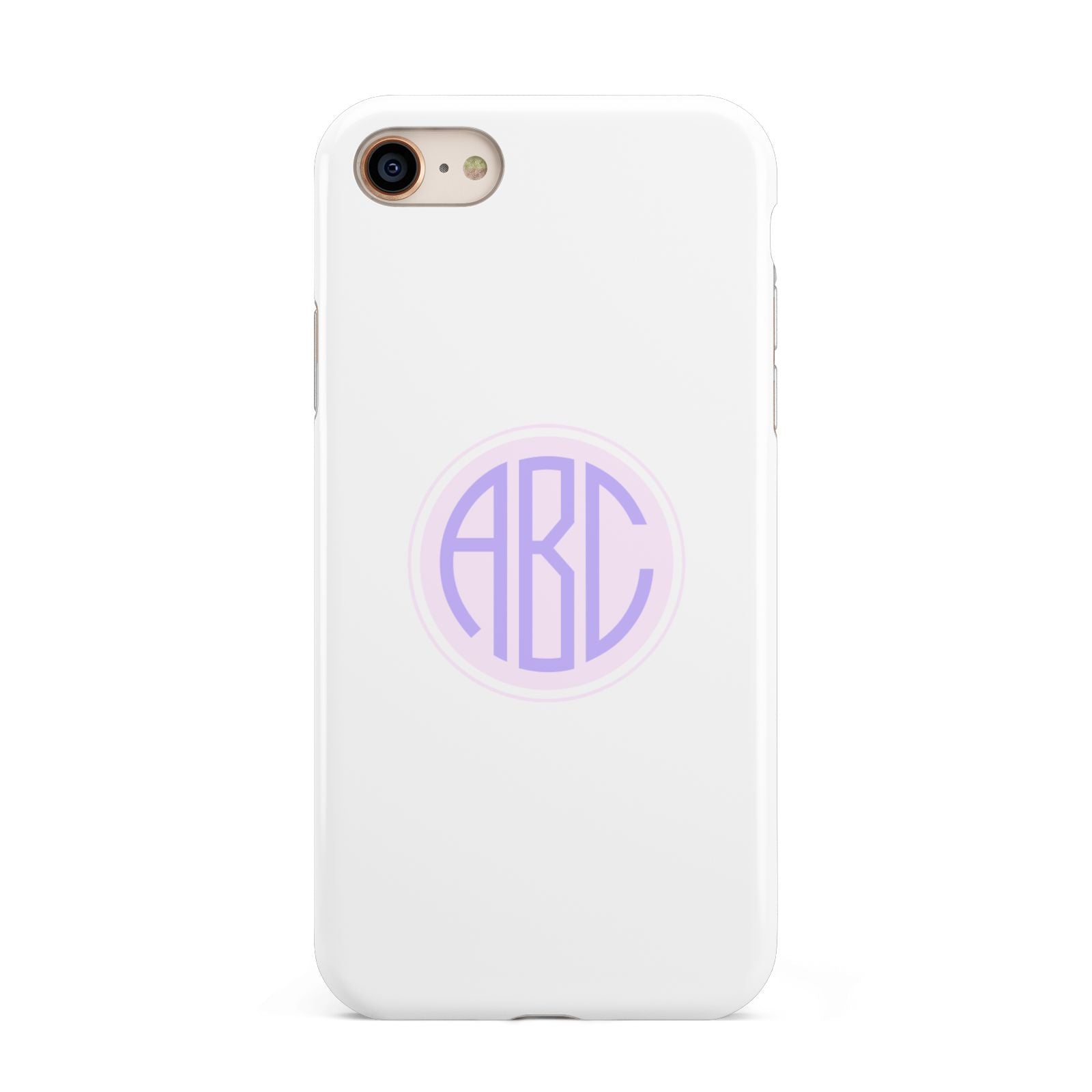 Personalised Monogram Initials Custom Clear iPhone 8 3D Tough Case on Gold Phone