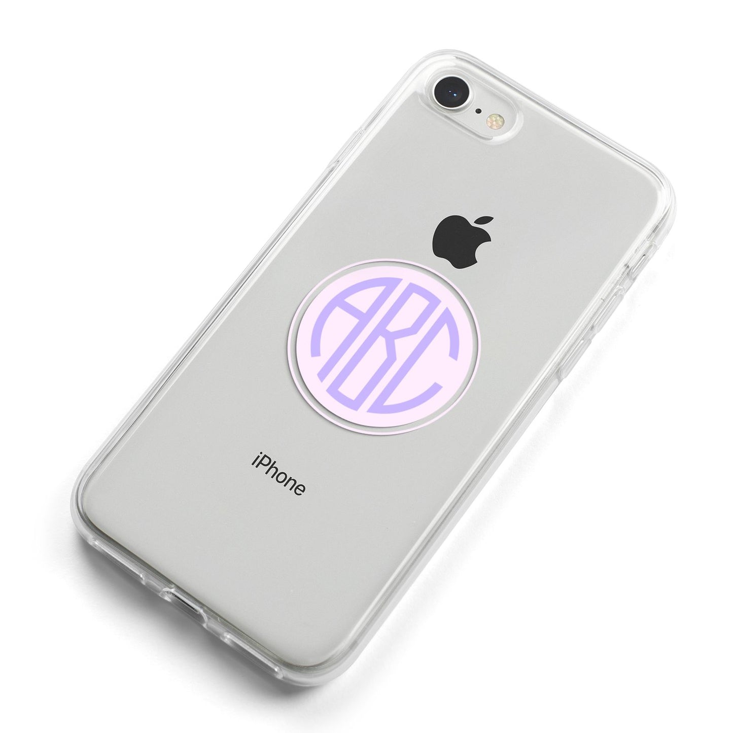 Personalised Monogram Initials Custom Clear iPhone 8 Bumper Case on Silver iPhone Alternative Image