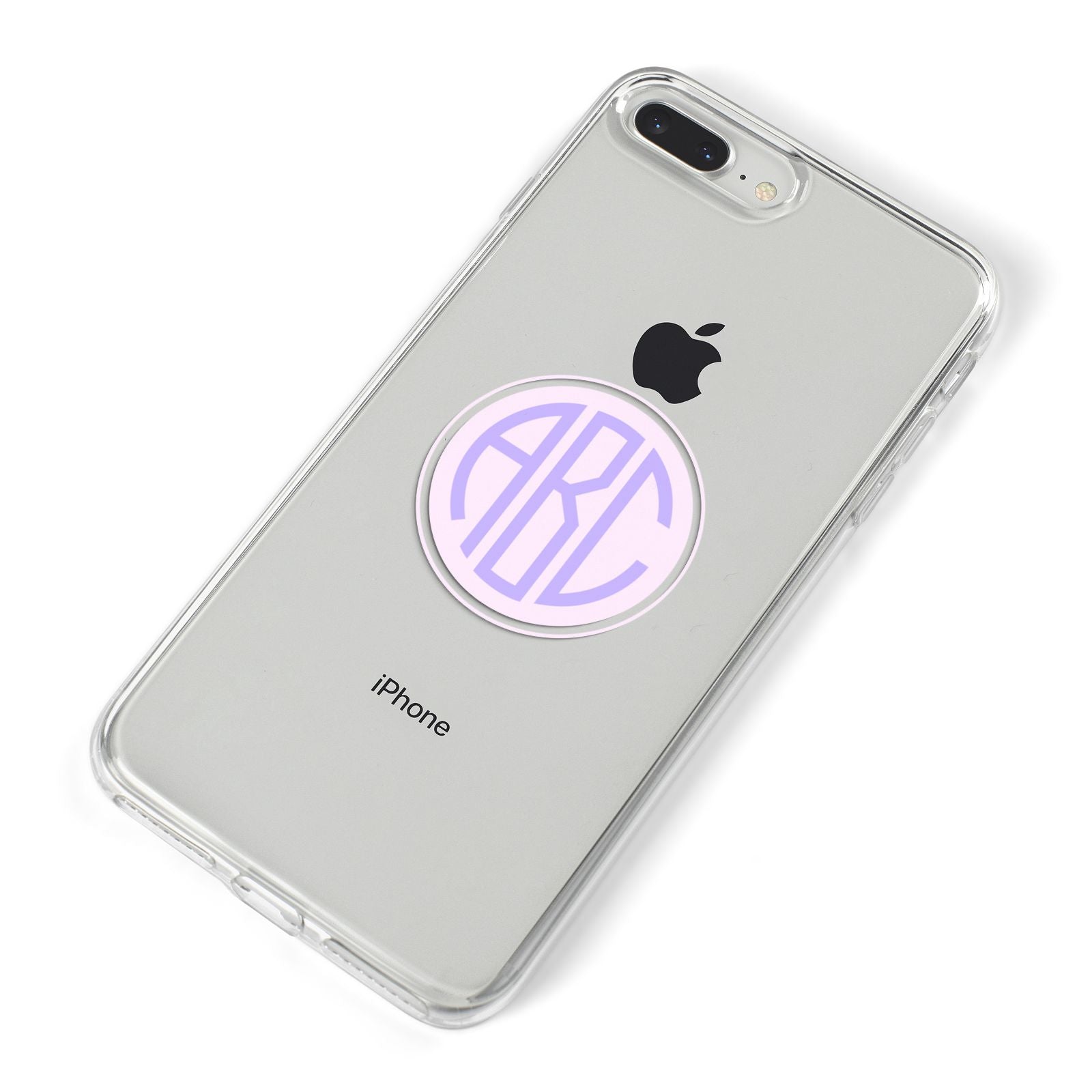 Personalised Monogram Initials Custom Clear iPhone 8 Plus Bumper Case on Silver iPhone Alternative Image