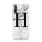 Personalised Monogram Marble Initial Huawei Enjoy 10s Phone Case