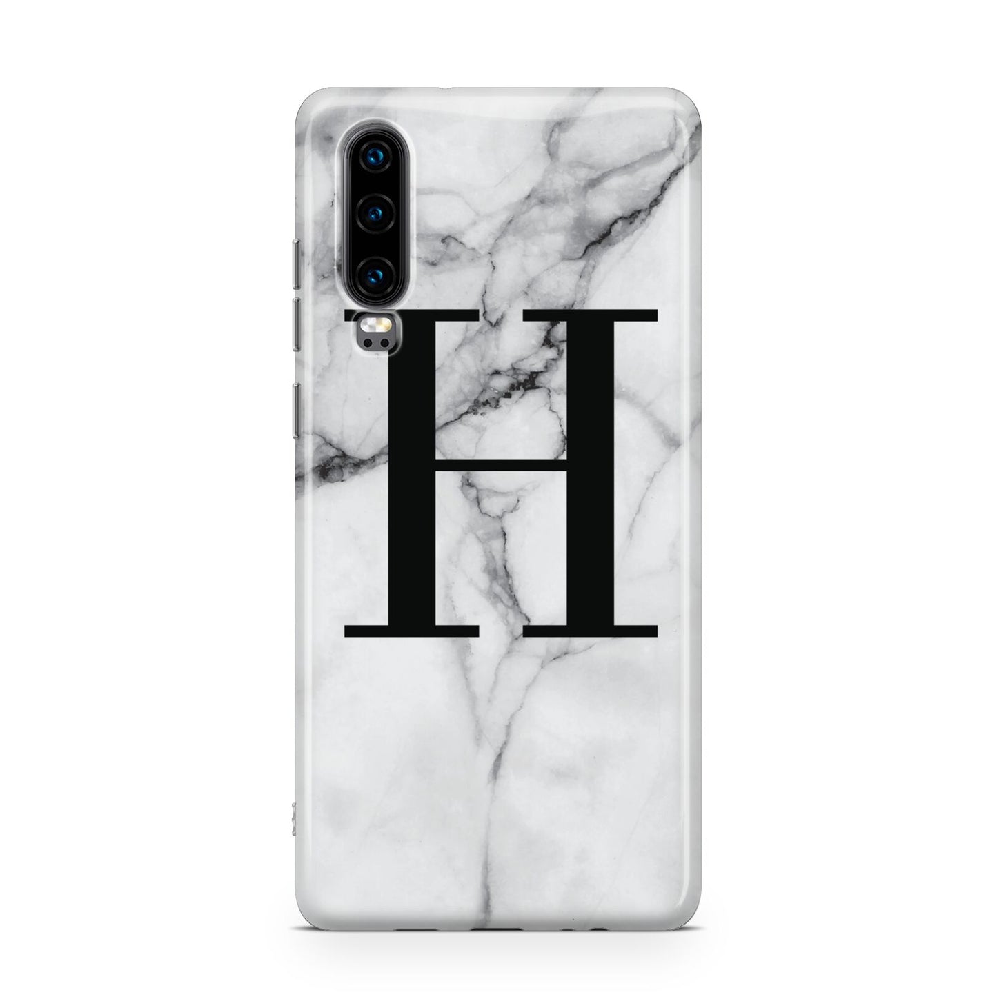 Personalised Monogram Marble Initial Huawei P30 Phone Case