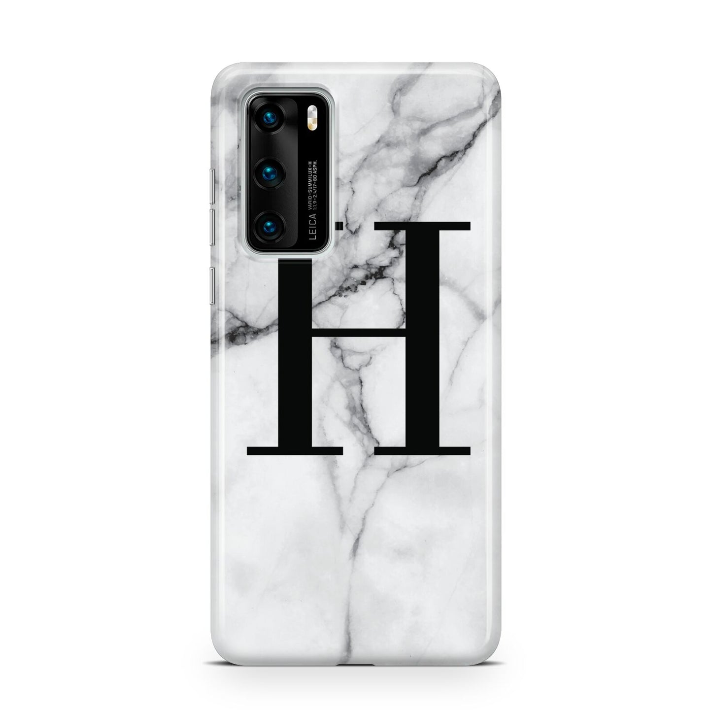 Personalised Monogram Marble Initial Huawei P40 Phone Case