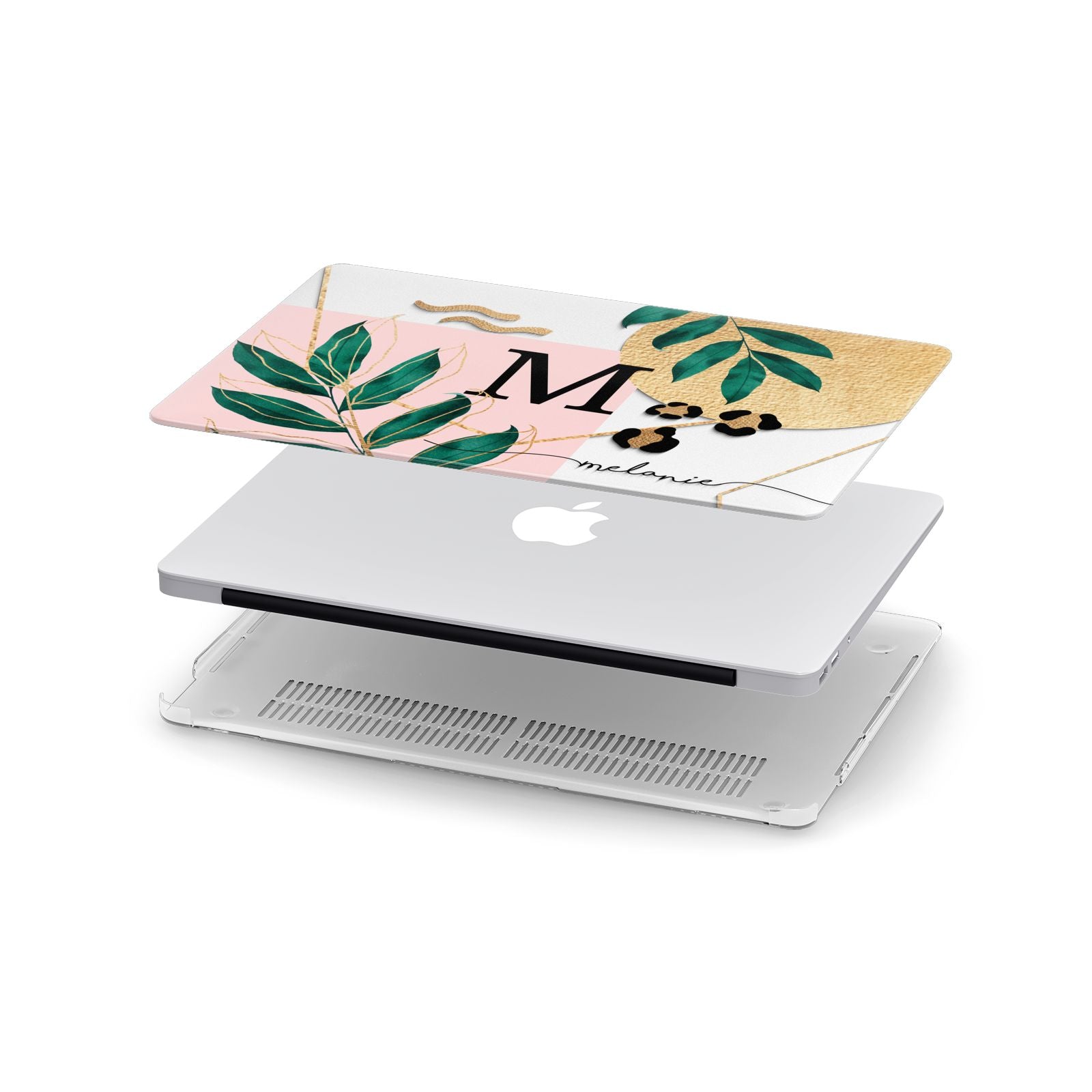 Personalised Monogram Tropical Apple MacBook Case in Detail