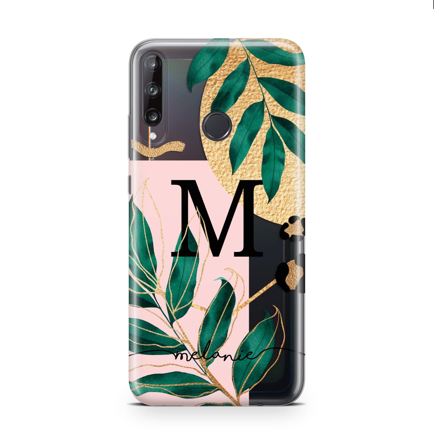 Personalised Monogram Tropical Huawei P40 Lite E Phone Case